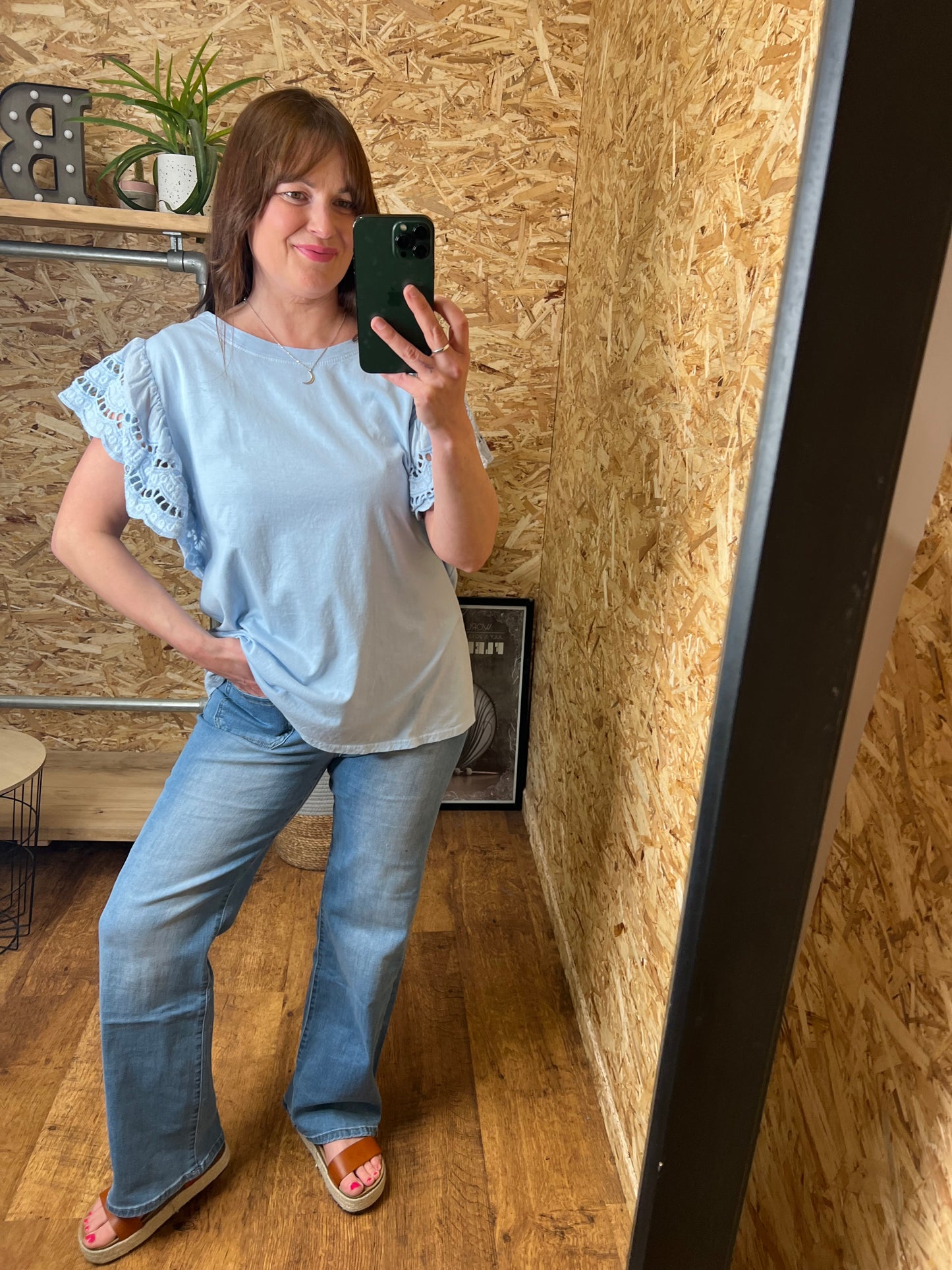 Megan Broderie Sleeve Tee