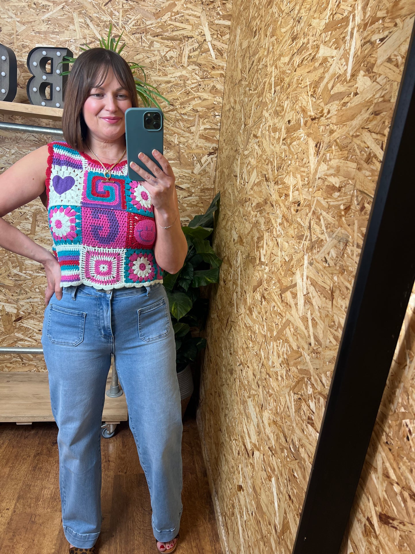 Smiley Heart Crochet Top
