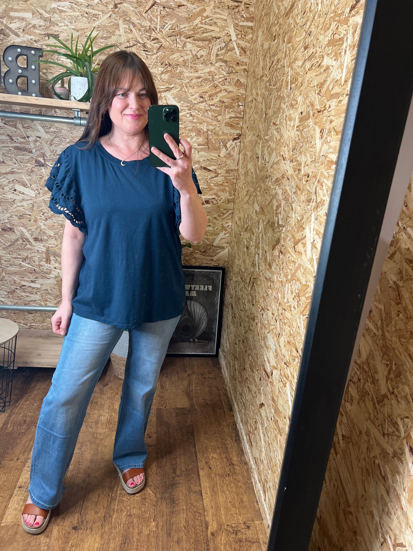 Megan Broderie Sleeve Tee
