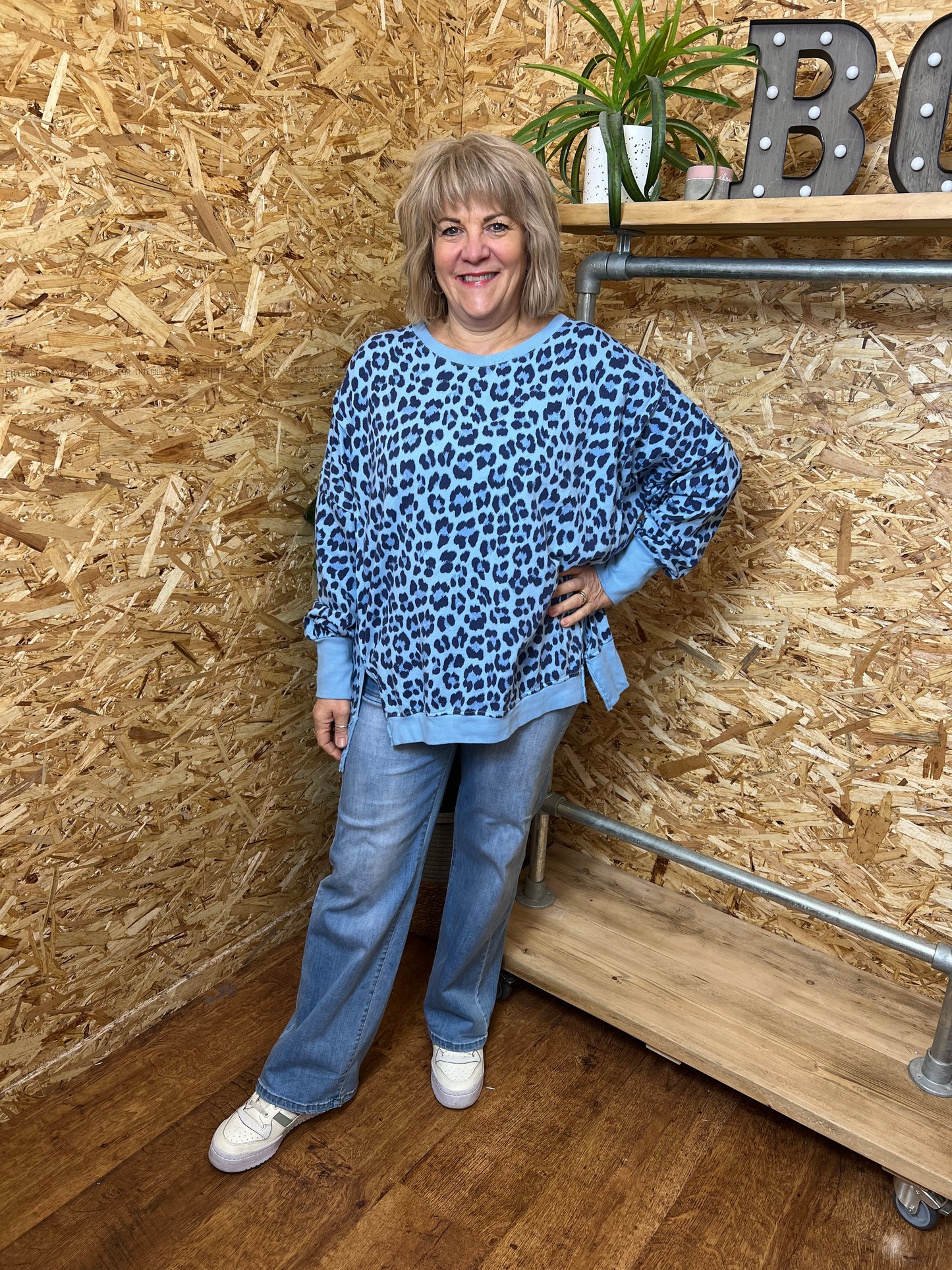 Oversized Animal Print Sweatshirt
