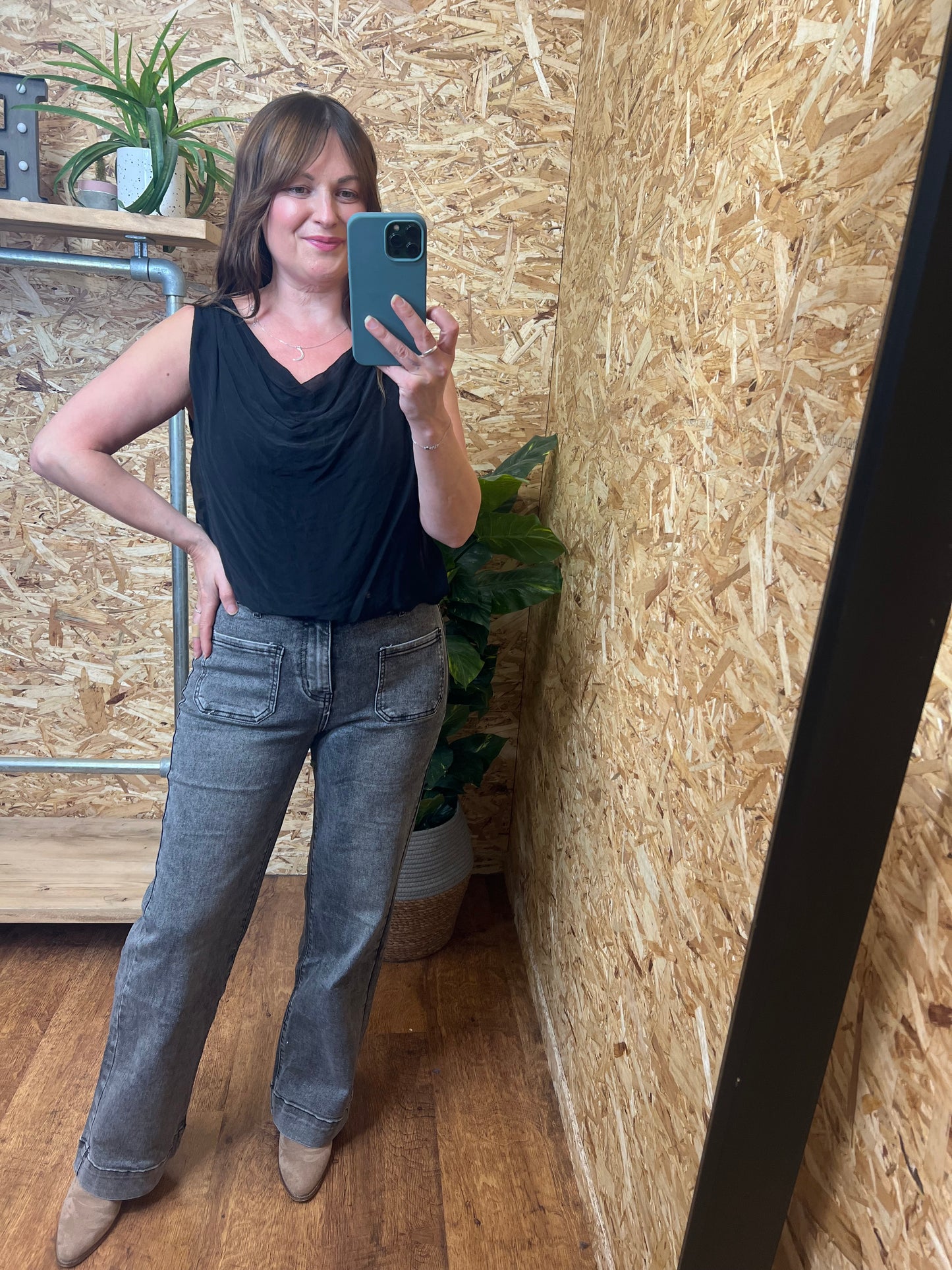 Silk Mix Cowl Top