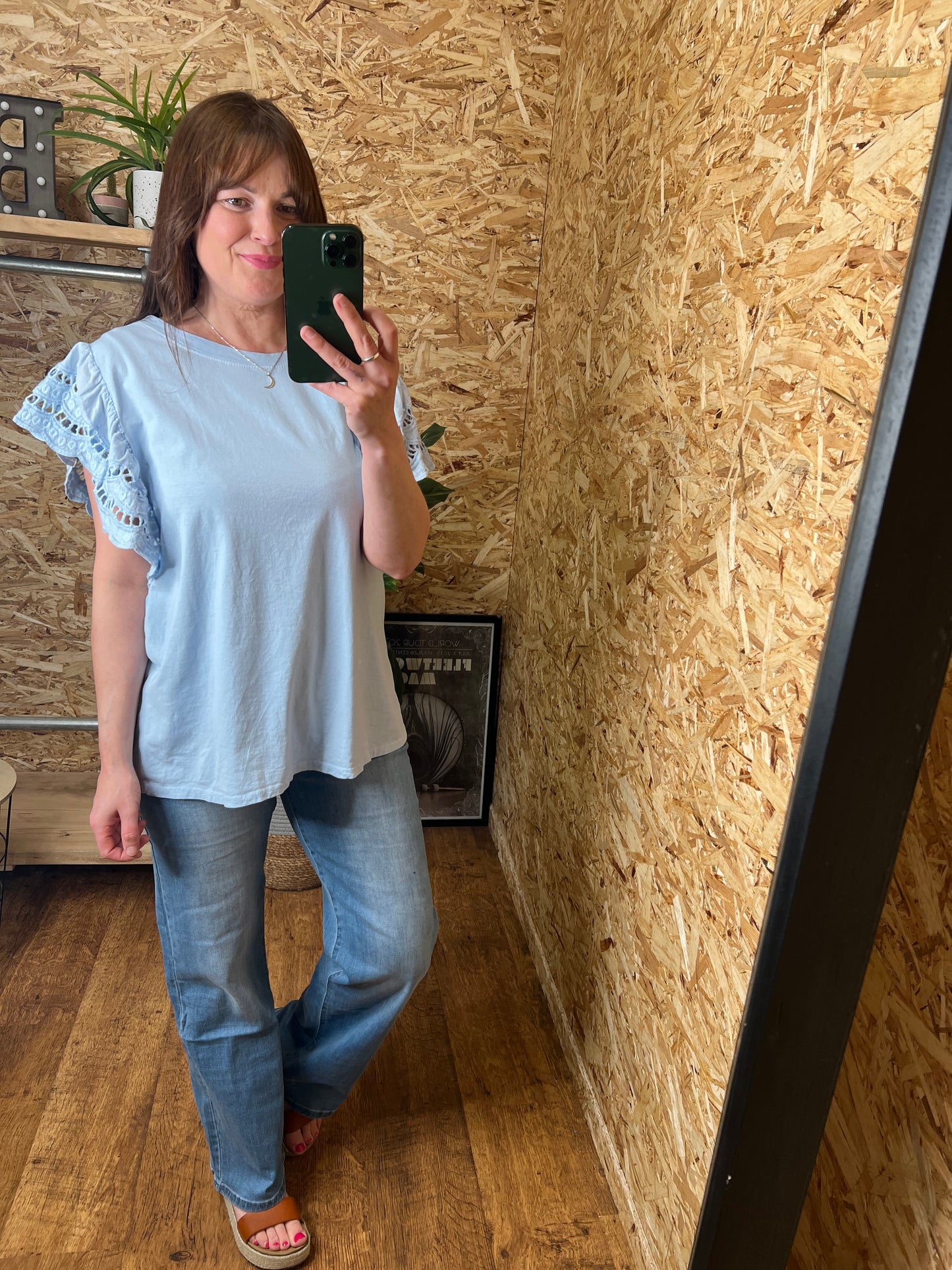 Megan Broderie Sleeve Tee