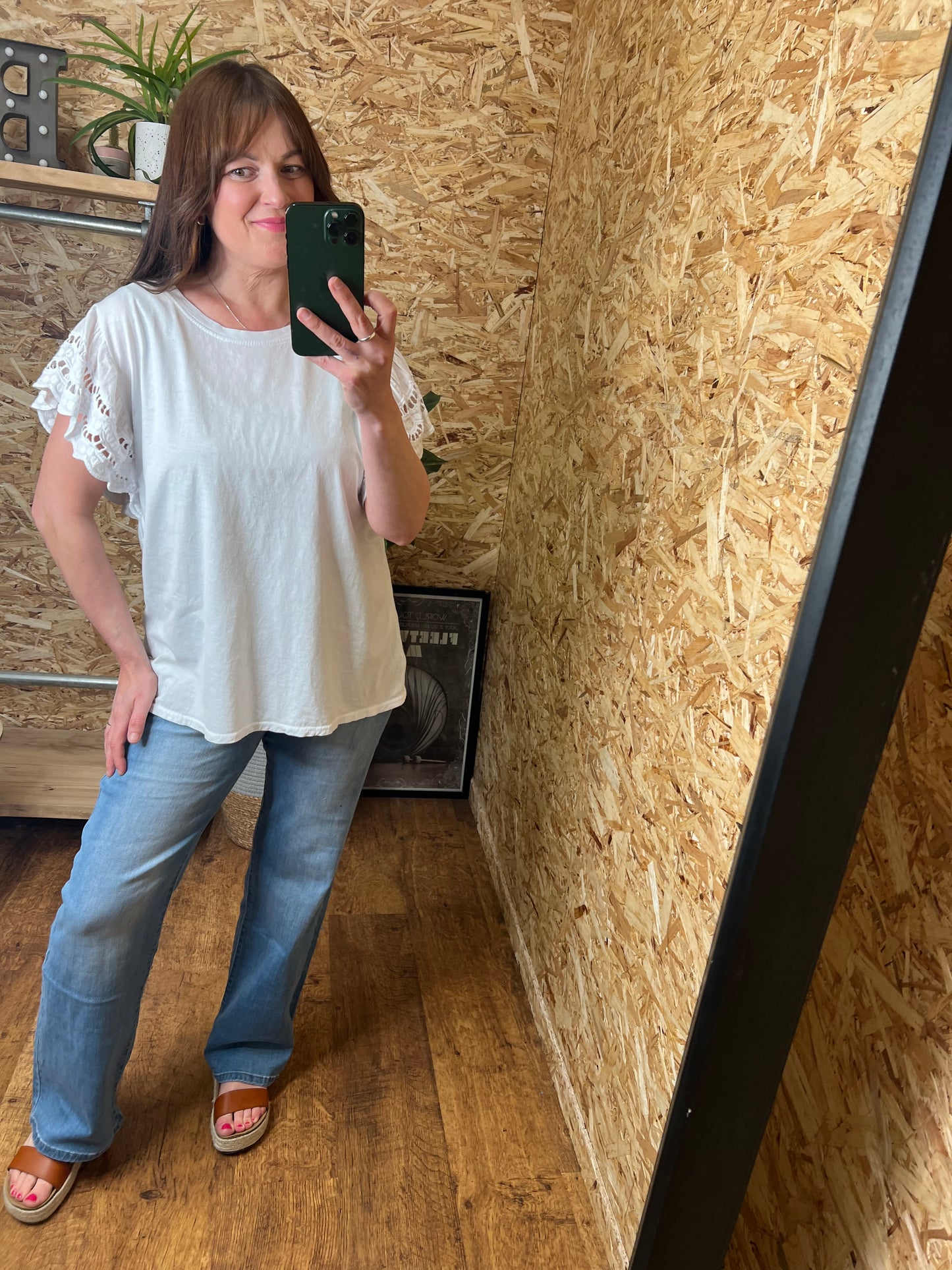 Megan Broderie Sleeve Tee