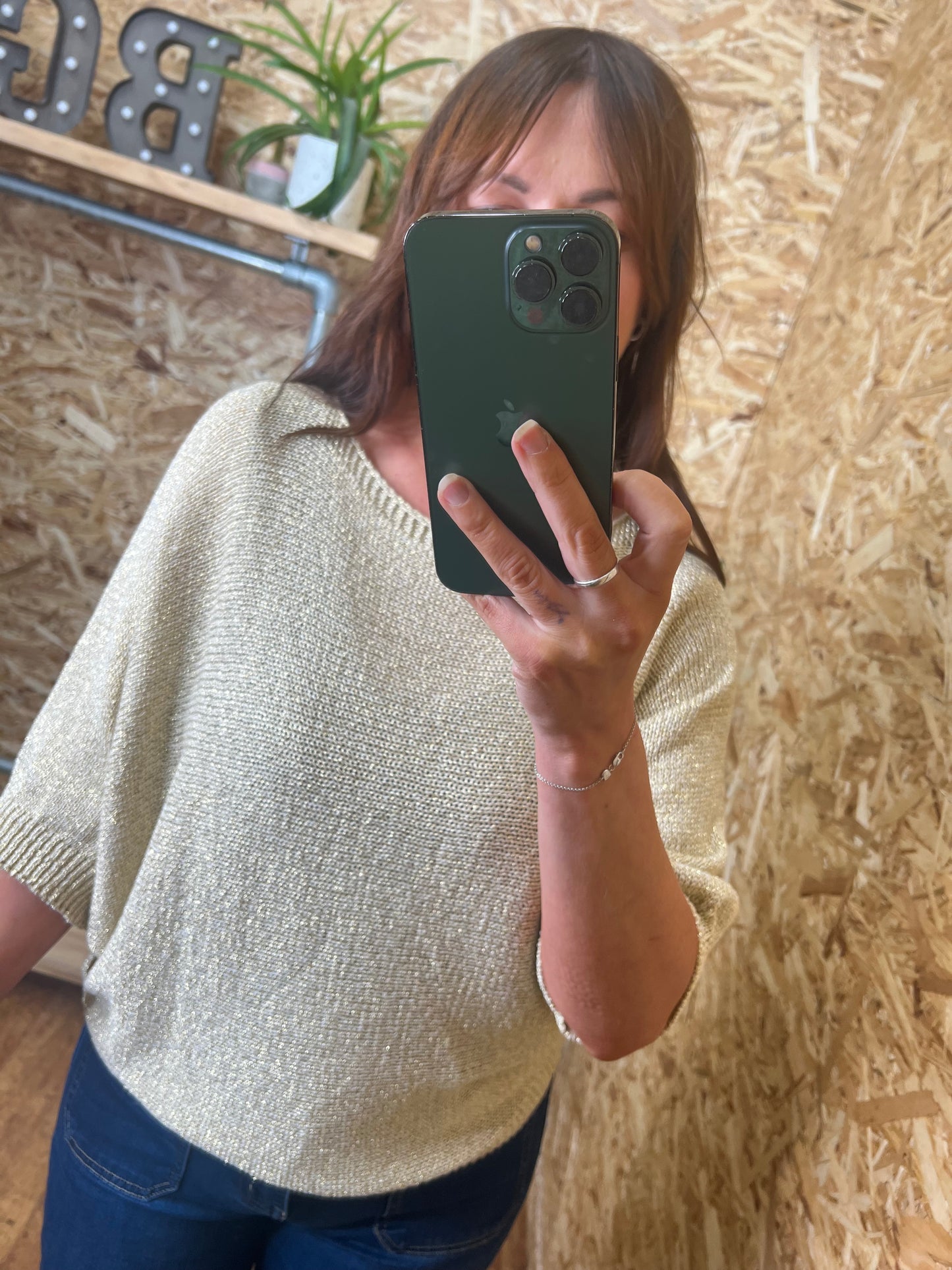 Gold Daisy Back Knit