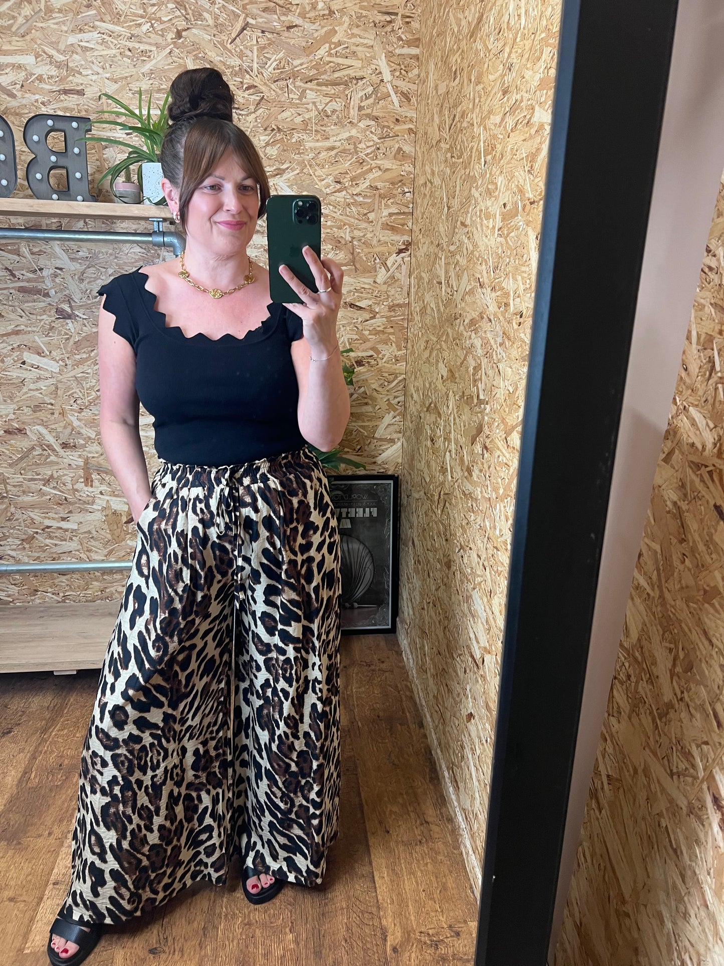 Leopard Palazzao Trousers