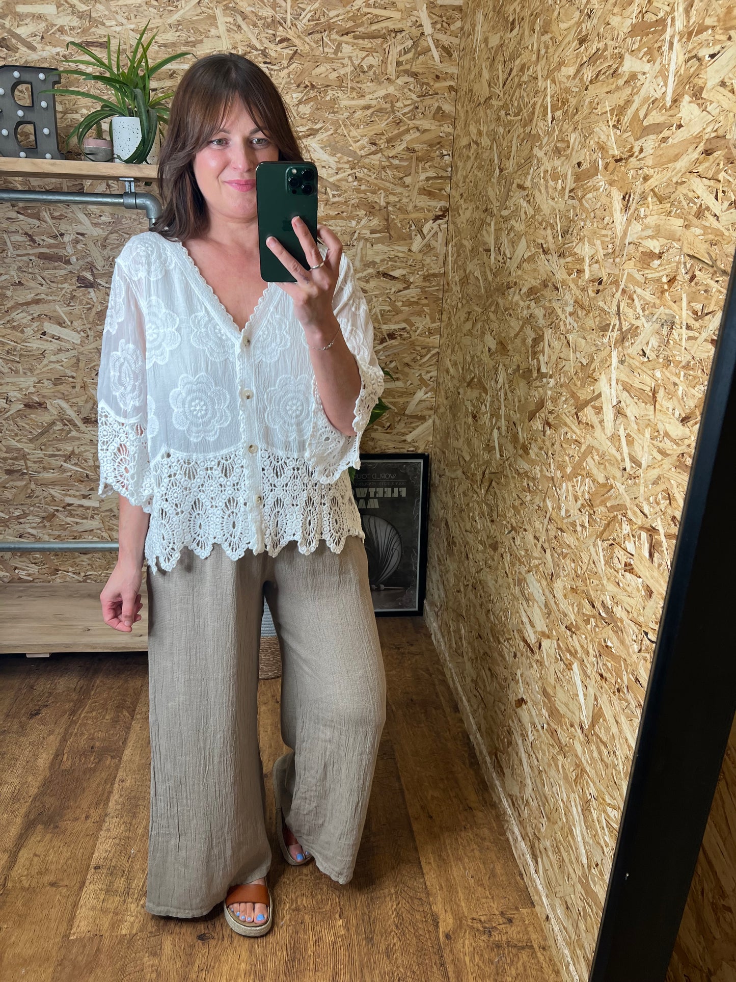 Lana Crochet Button Top