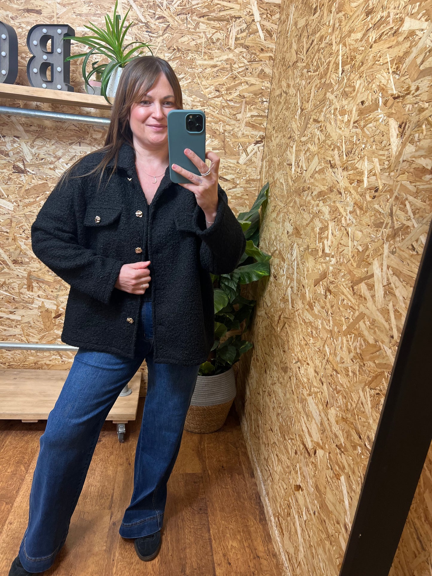 Gold Button Bucle Shacket