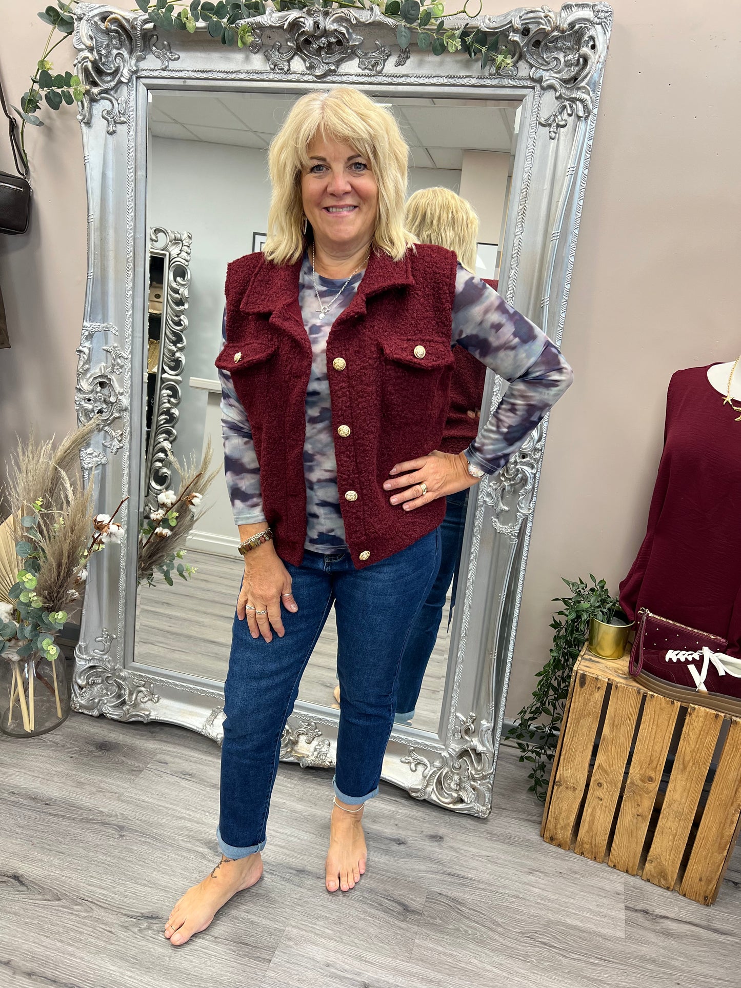 Gold Button Boucle Waistcoat