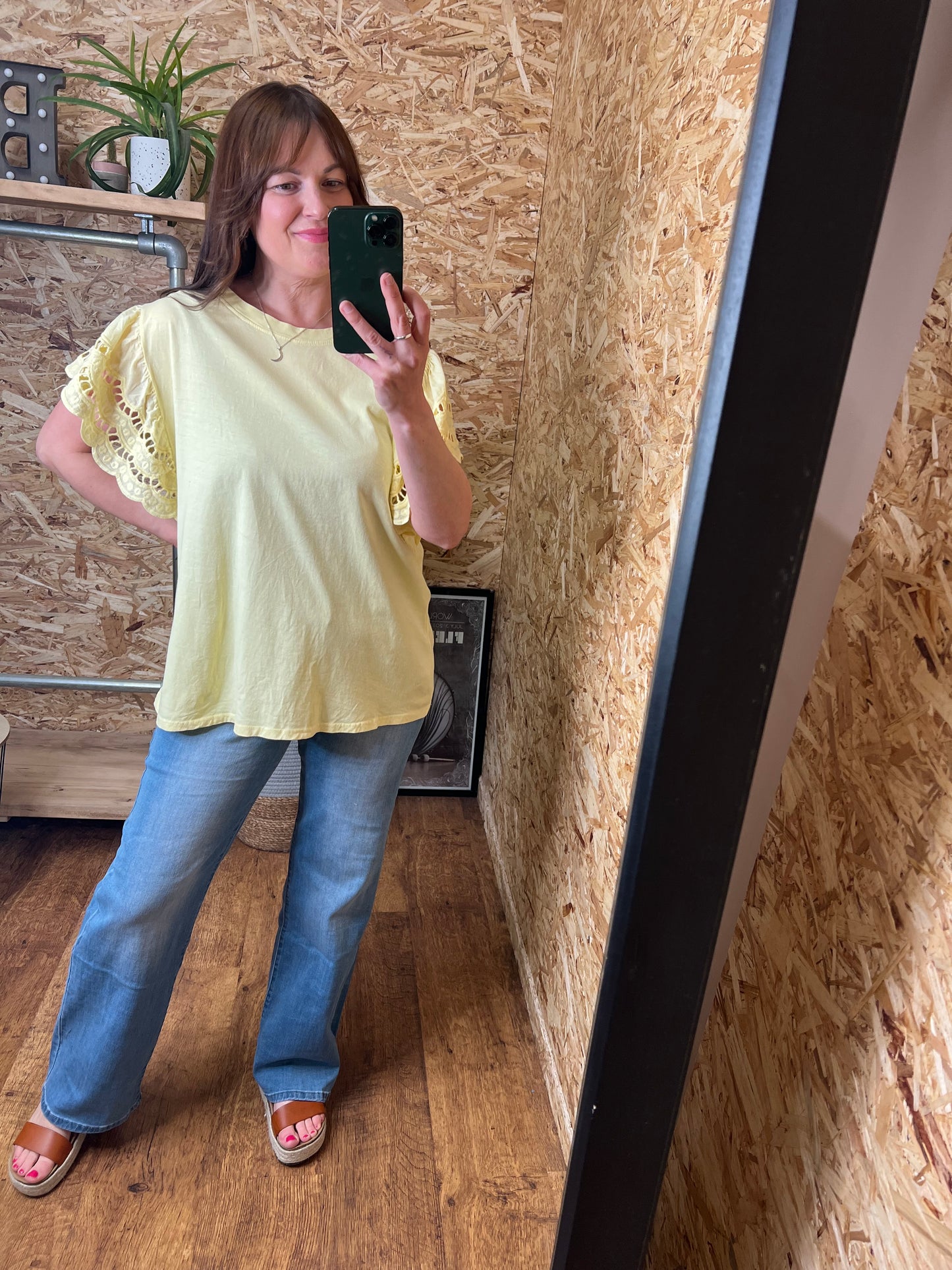 Megan Broderie Sleeve Tee