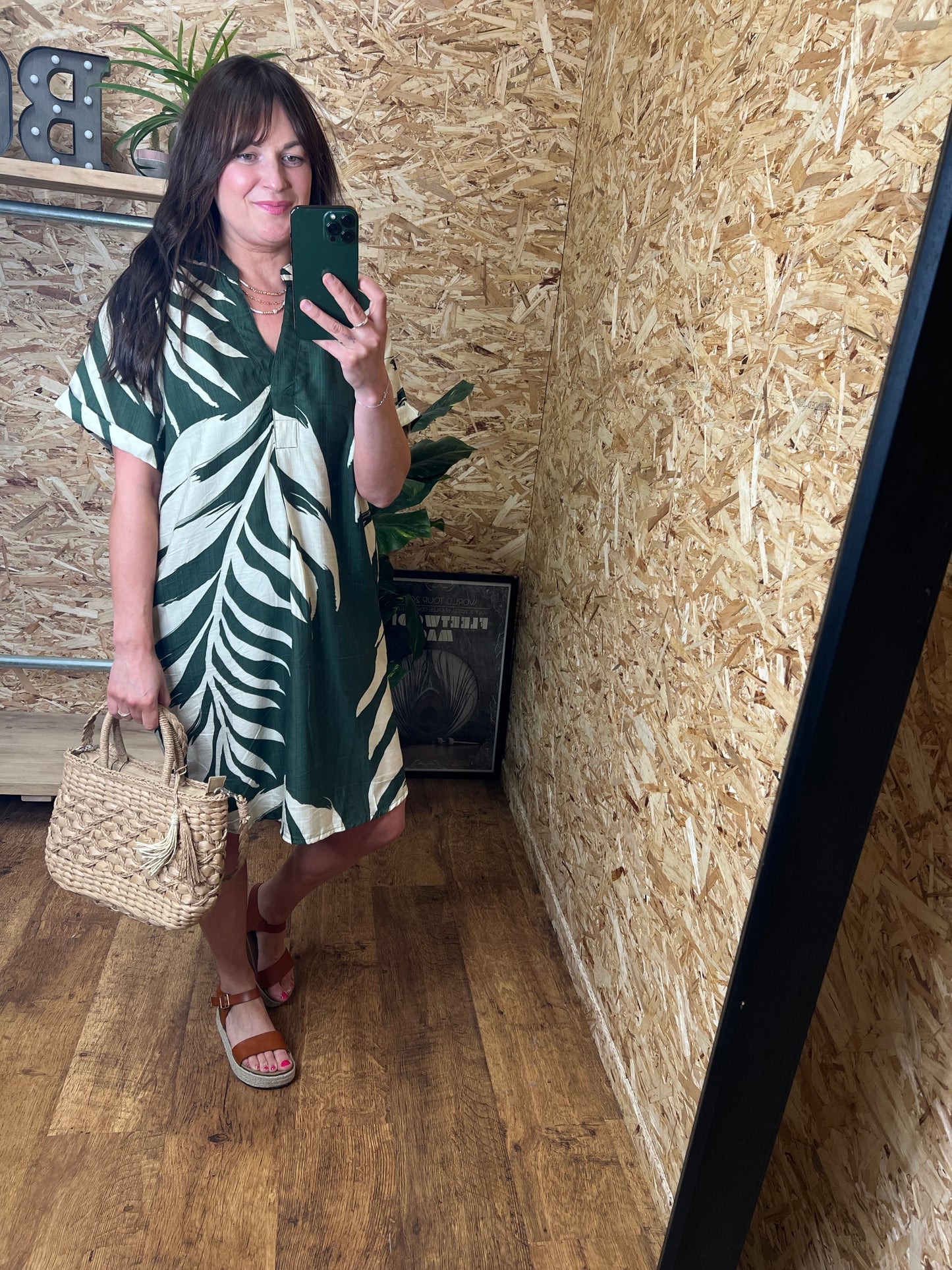 Palm Print Tunic Dress