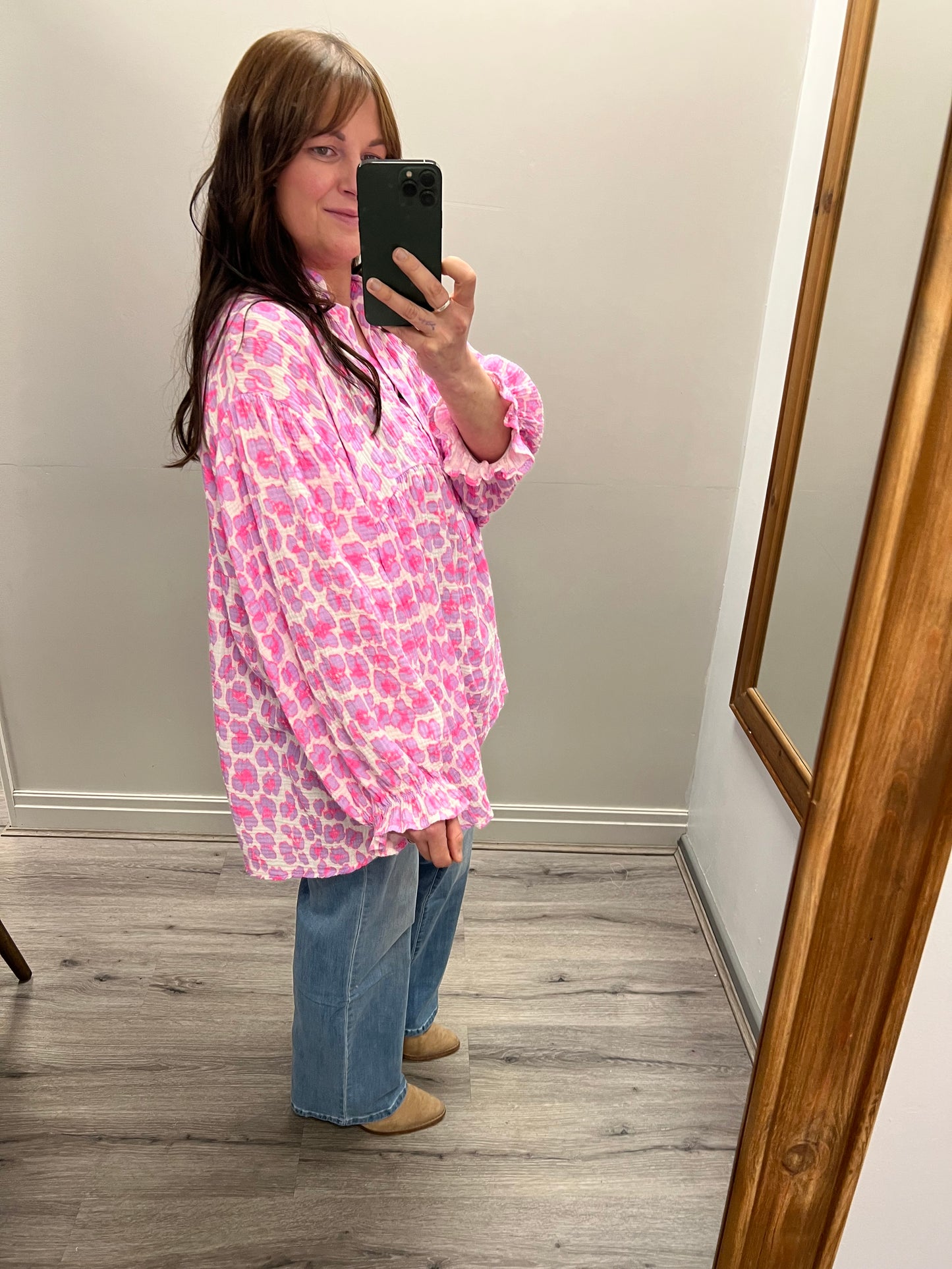 Neon Leopard Smock Top