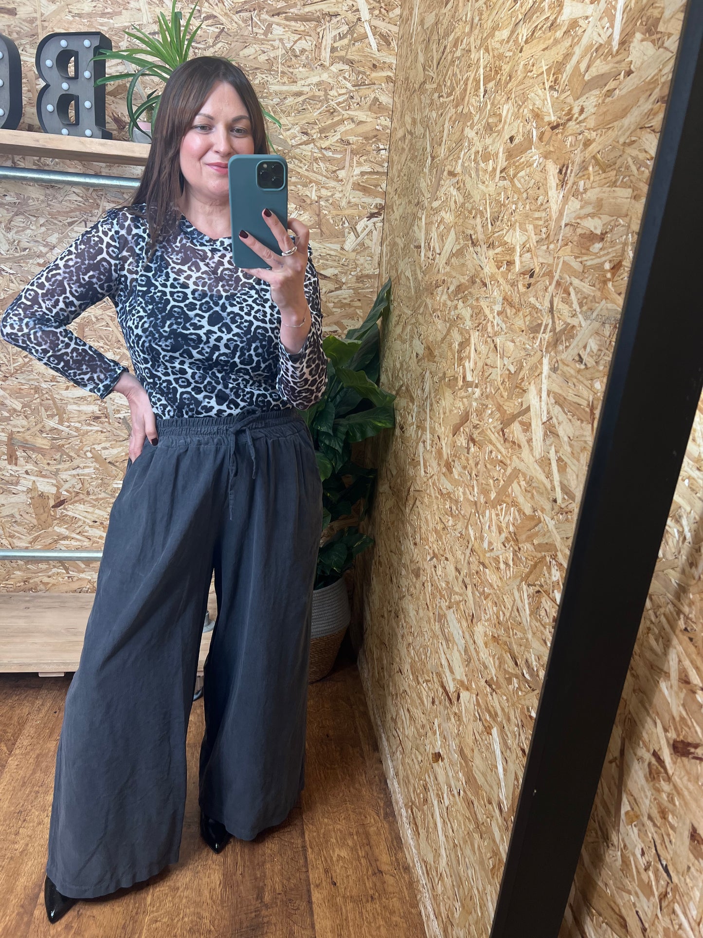 Needlecord Wide Leg Trousers