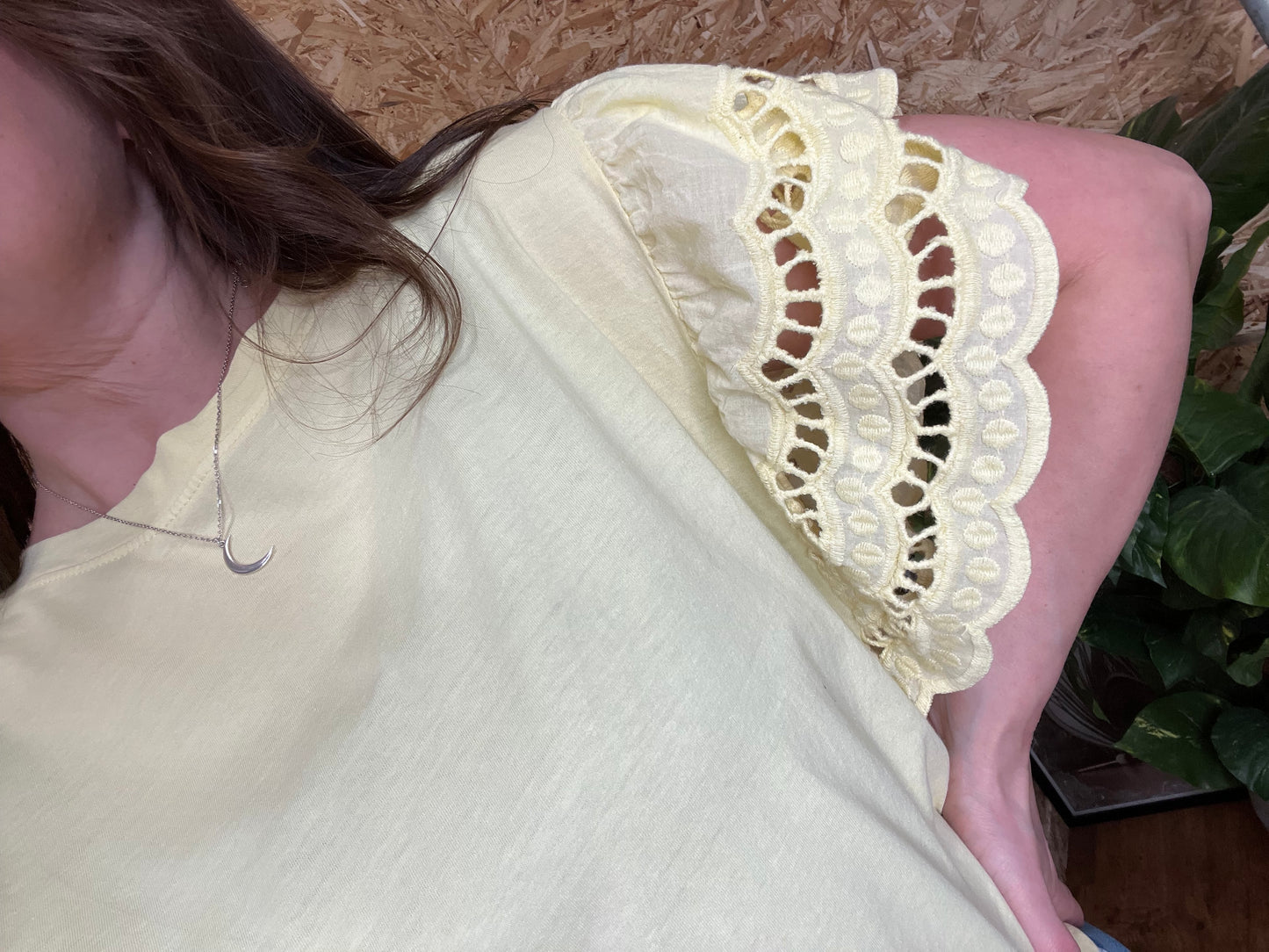 Megan Broderie Sleeve Tee
