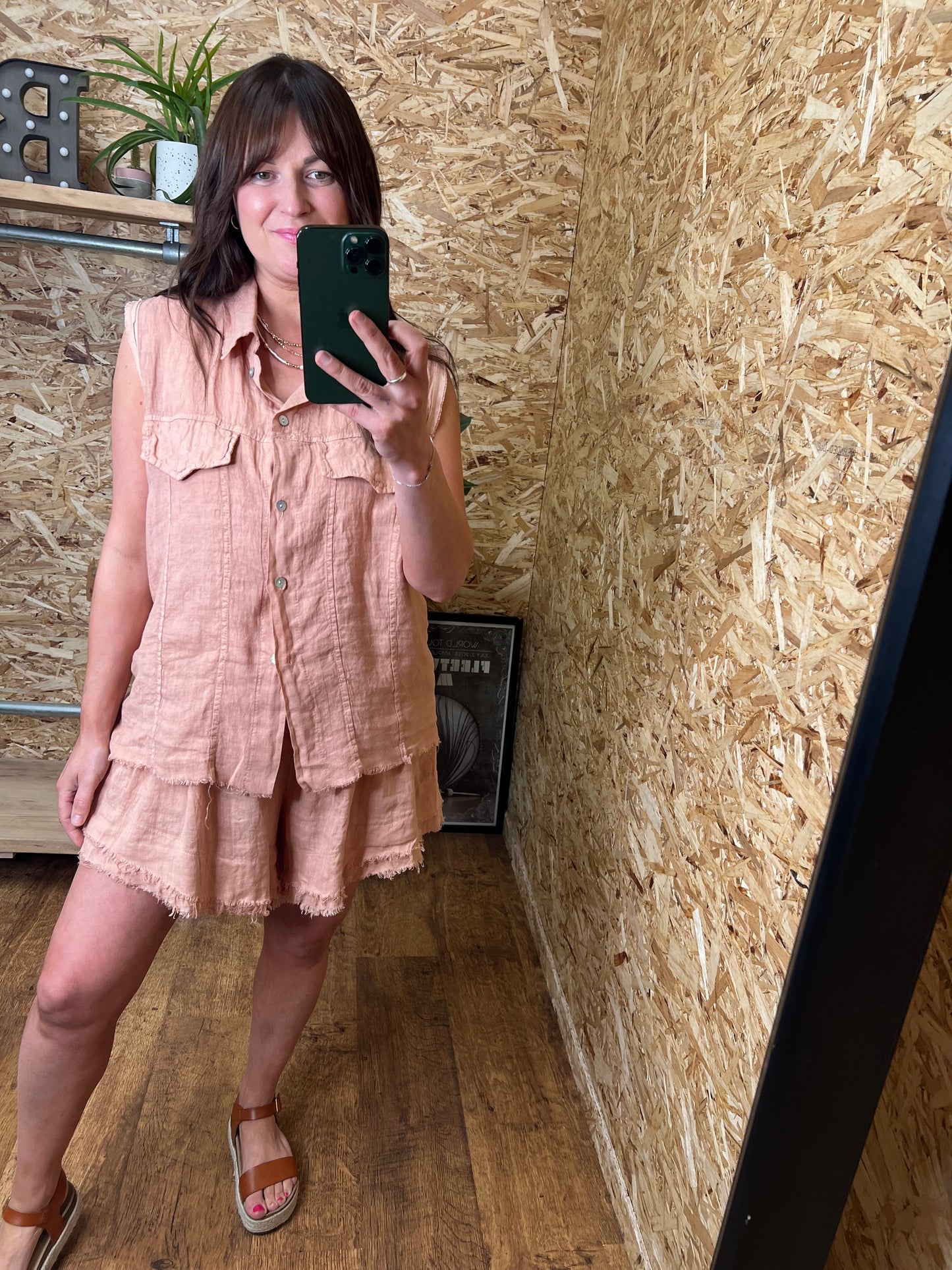 Athena Linen Sleeveless Shirt
