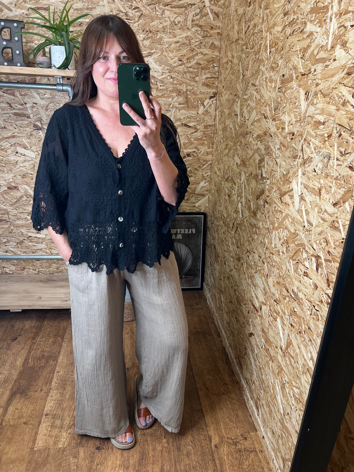 Lana Crochet Button Top