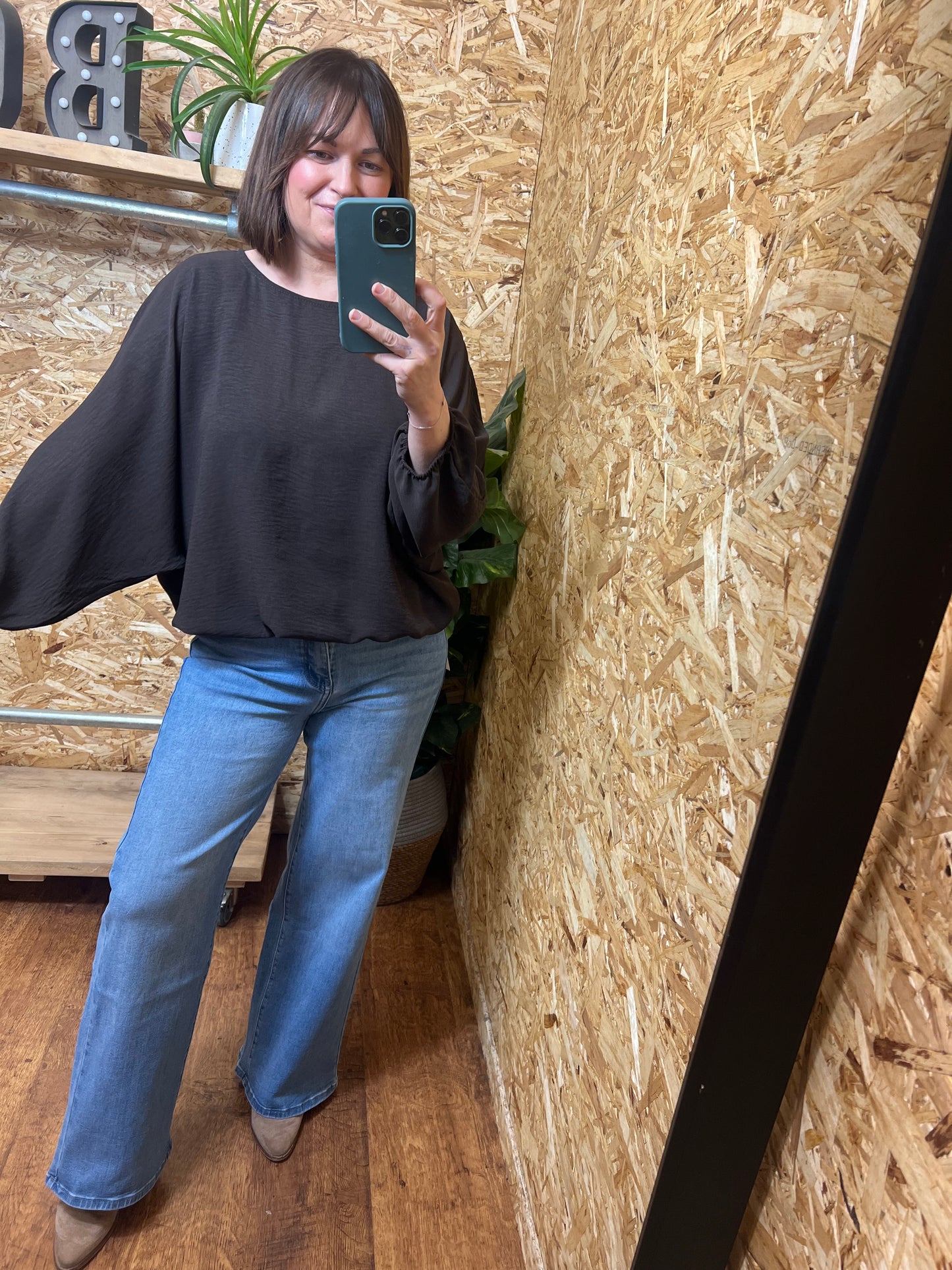 Ebony Bubble Hem Top