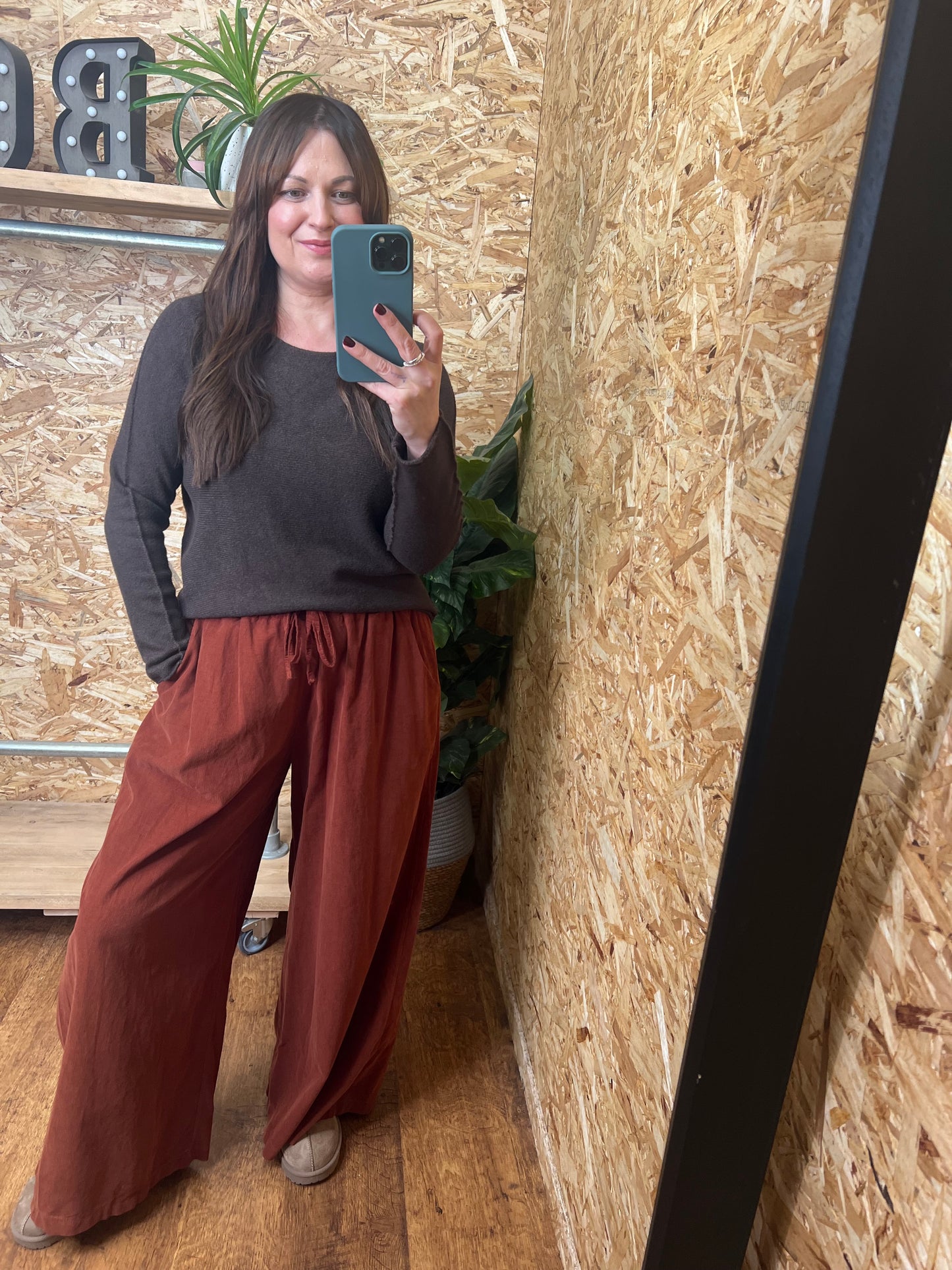 Needlecord Wide Leg Trousers