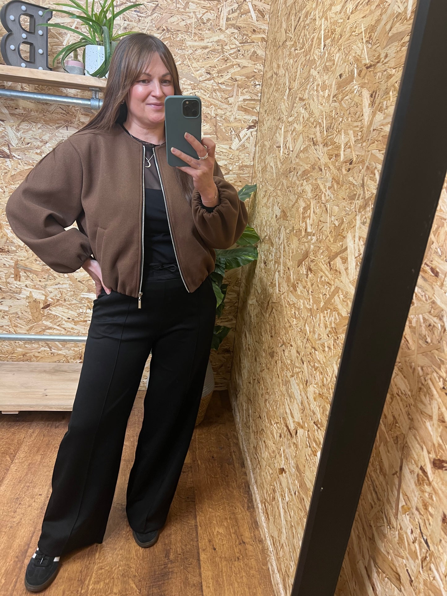 Collarless Bomber Jacket