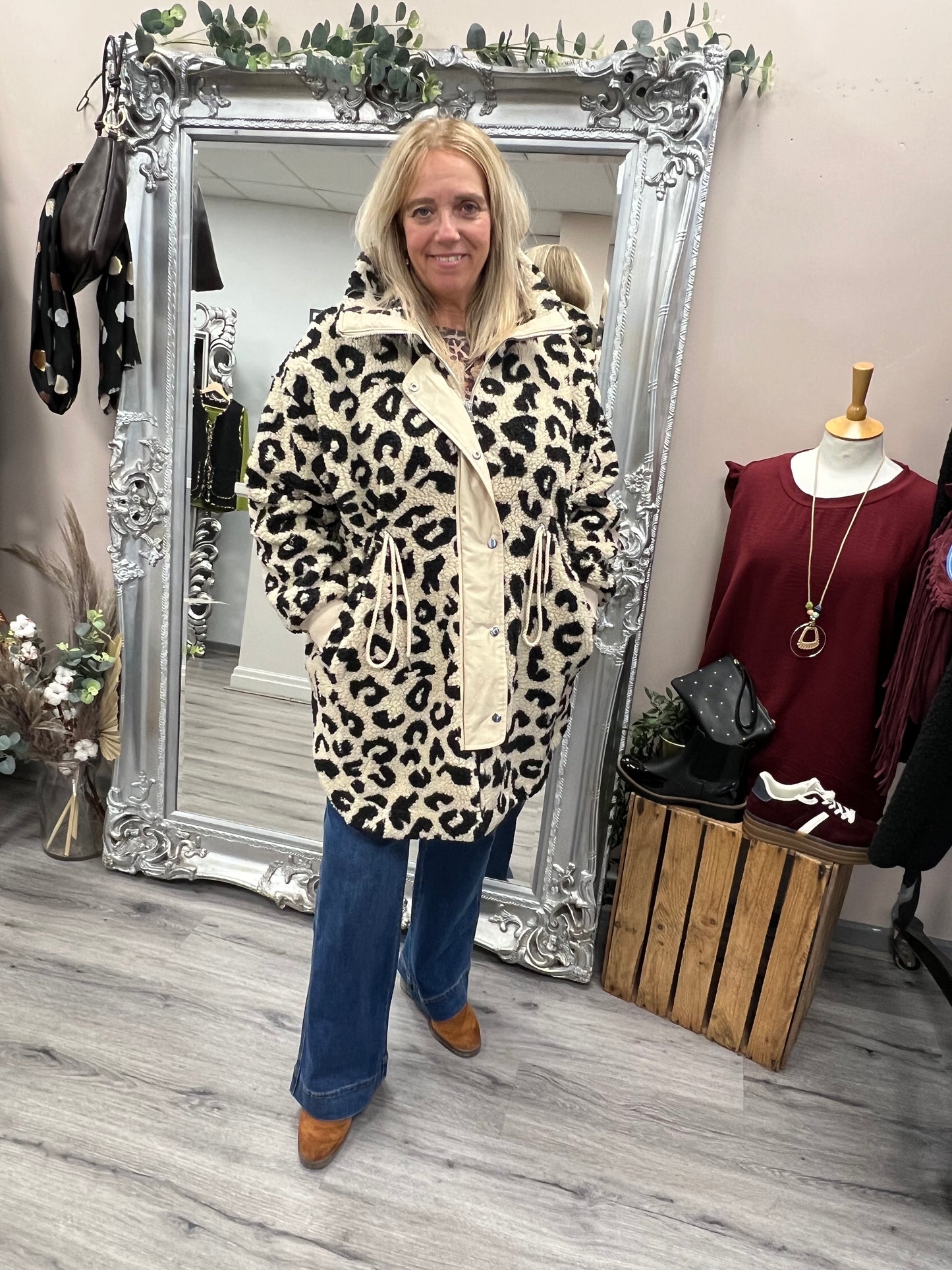 Leopard Teddy Fleece Jacket