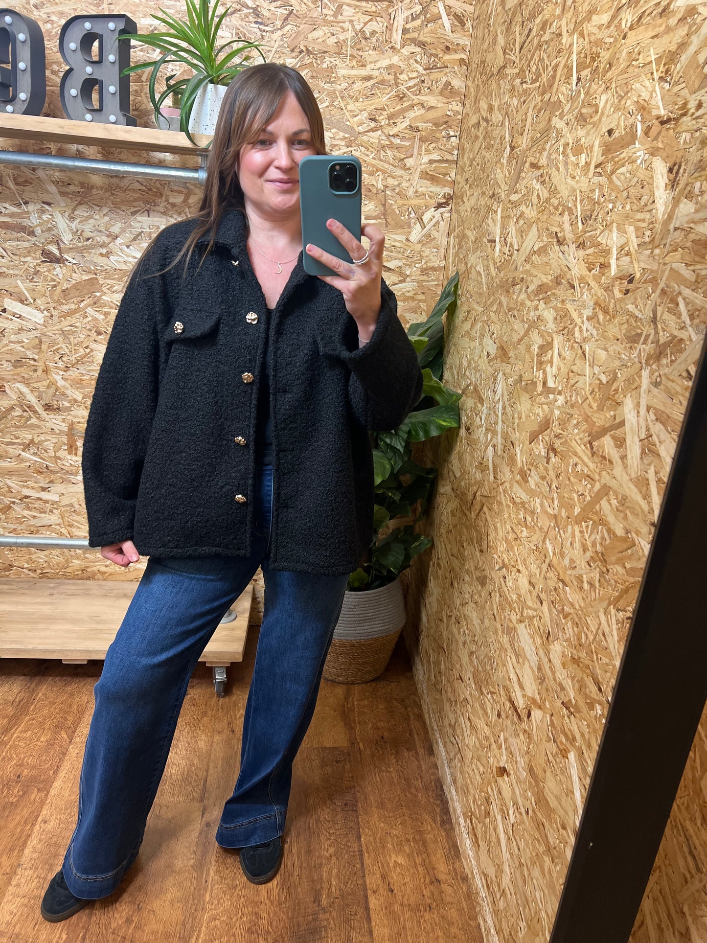 Gold Button Bucle Shacket