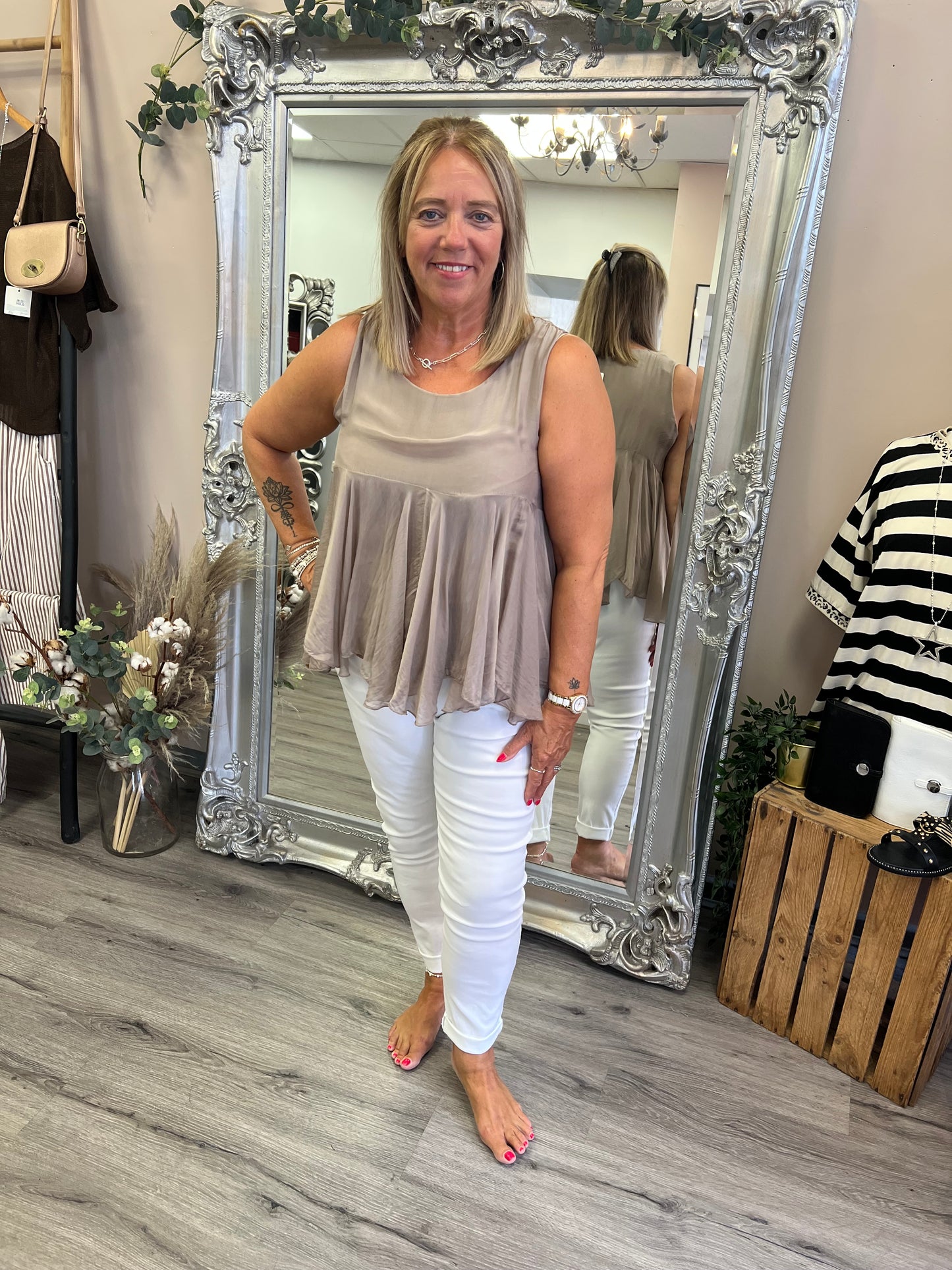 Lorella Silk Mix Top