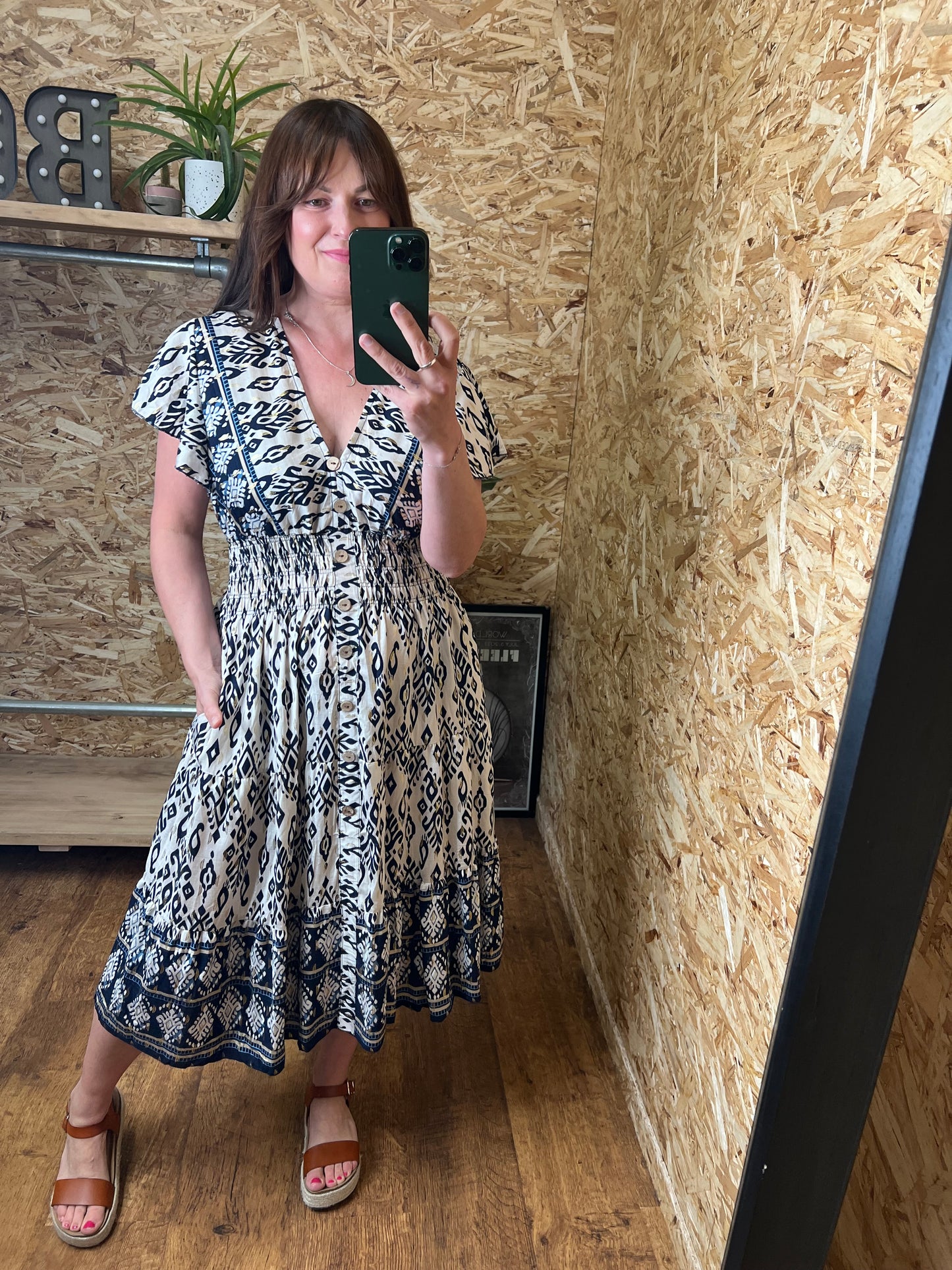 Aztec Print Midi Dress