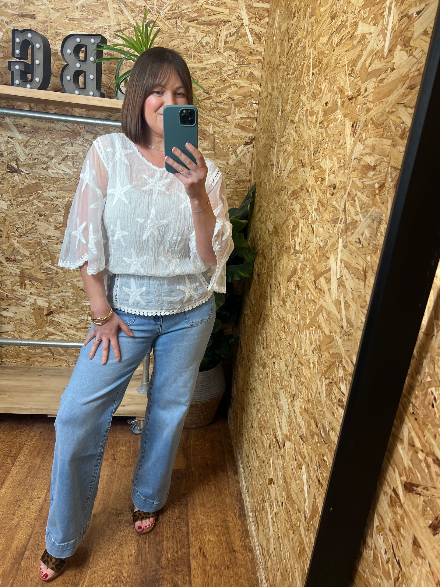 Star Lace Detail Top