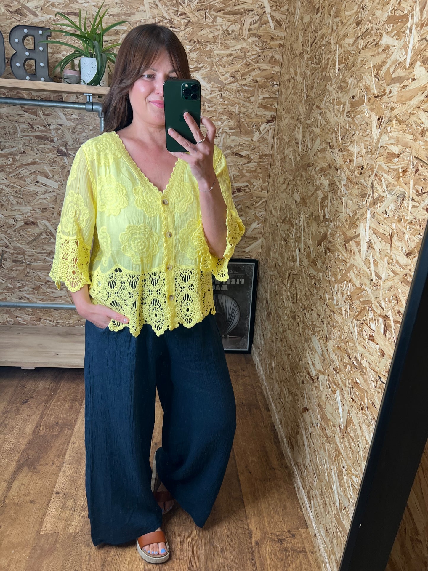 Lana Crochet Button Top