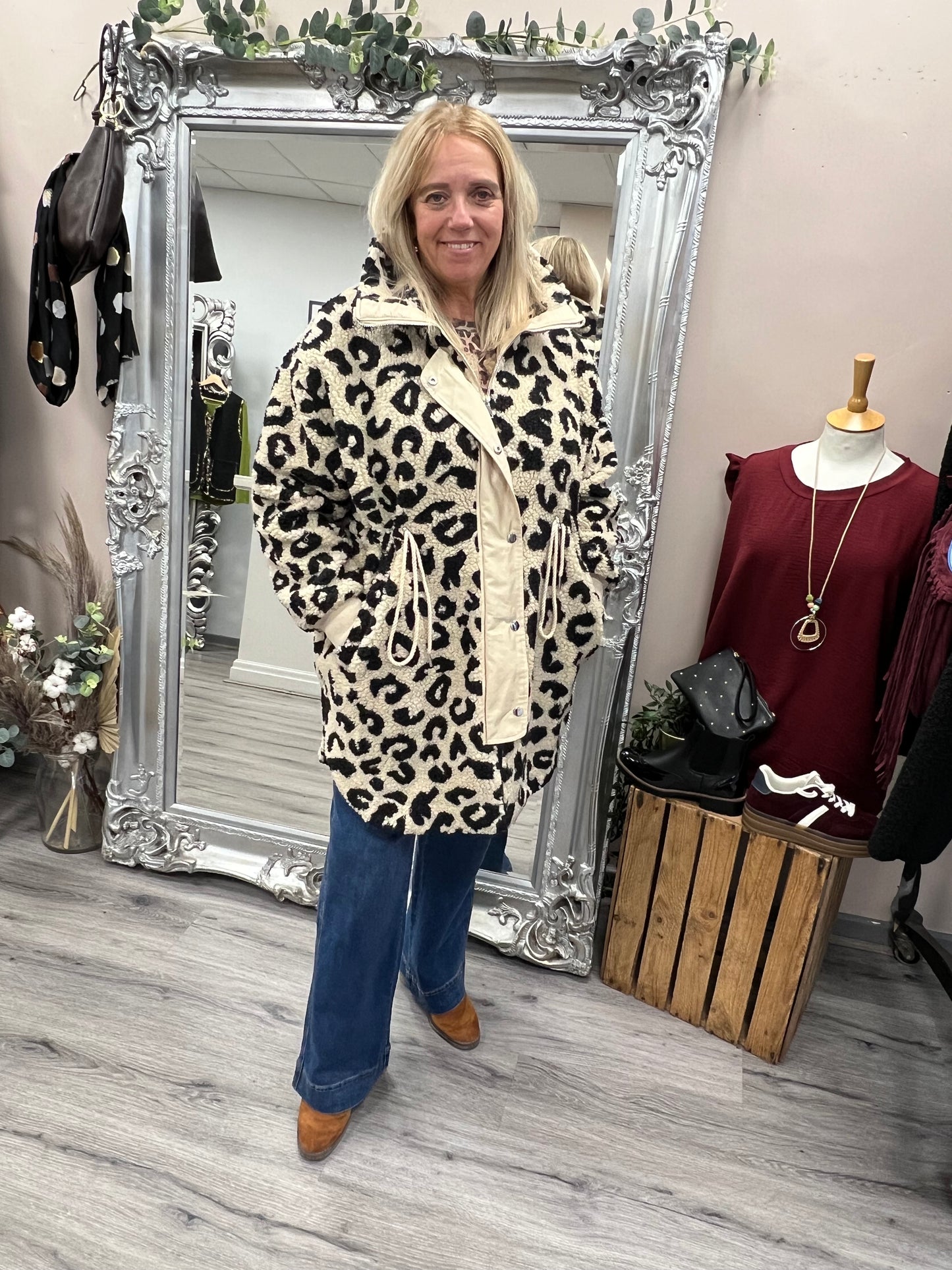 Leopard Teddy Fleece Jacket