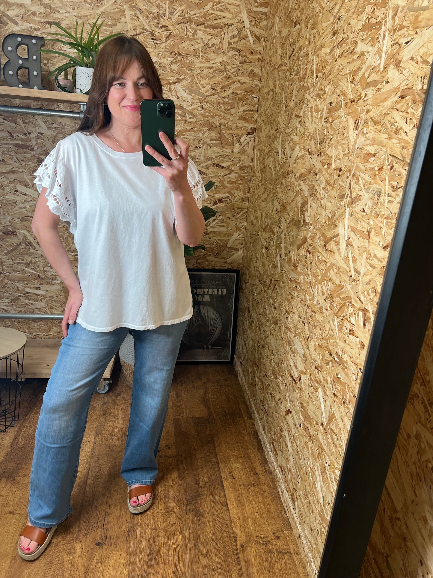 Megan Broderie Sleeve Tee