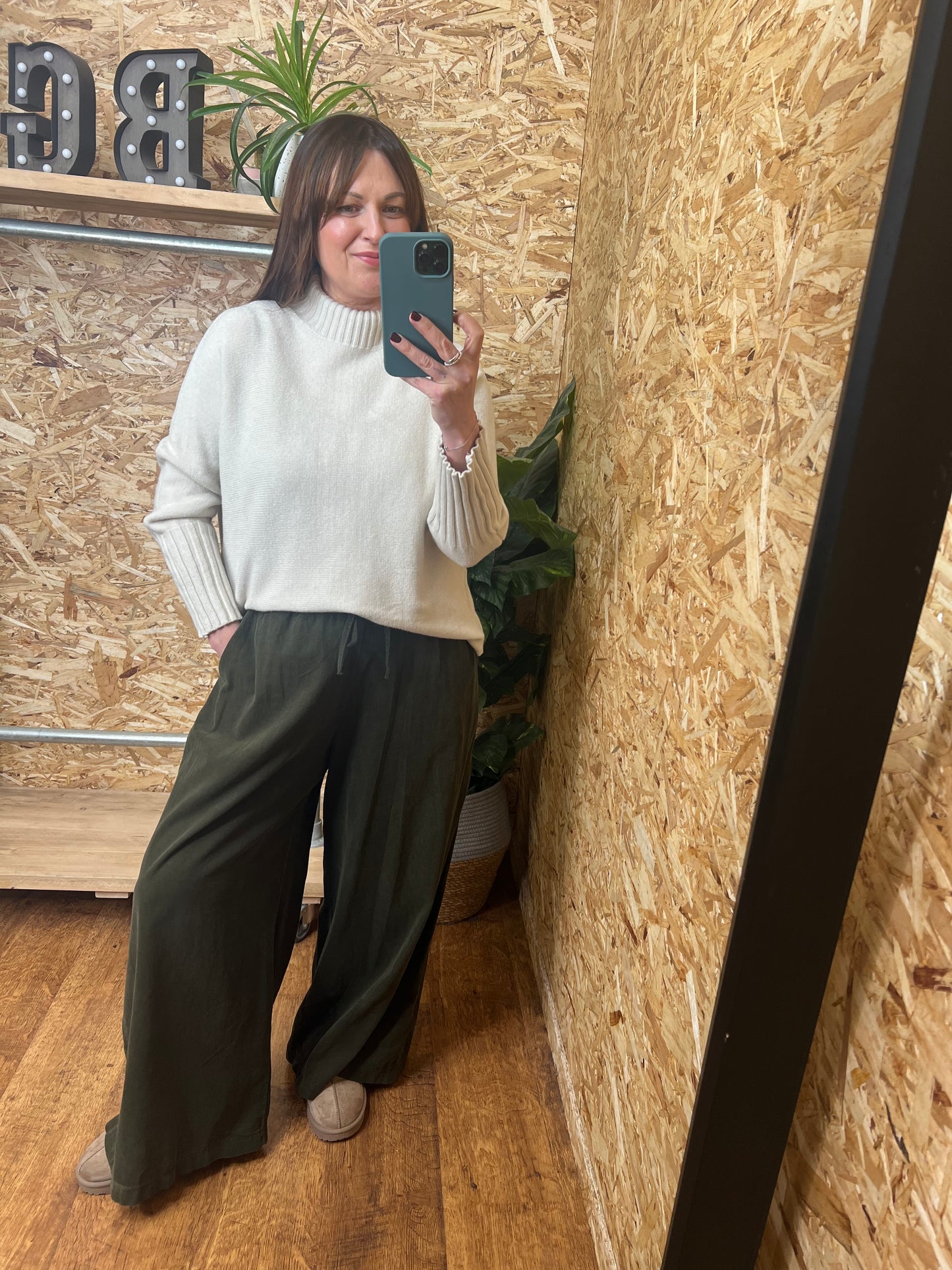 Needlecord Wide Leg Trousers