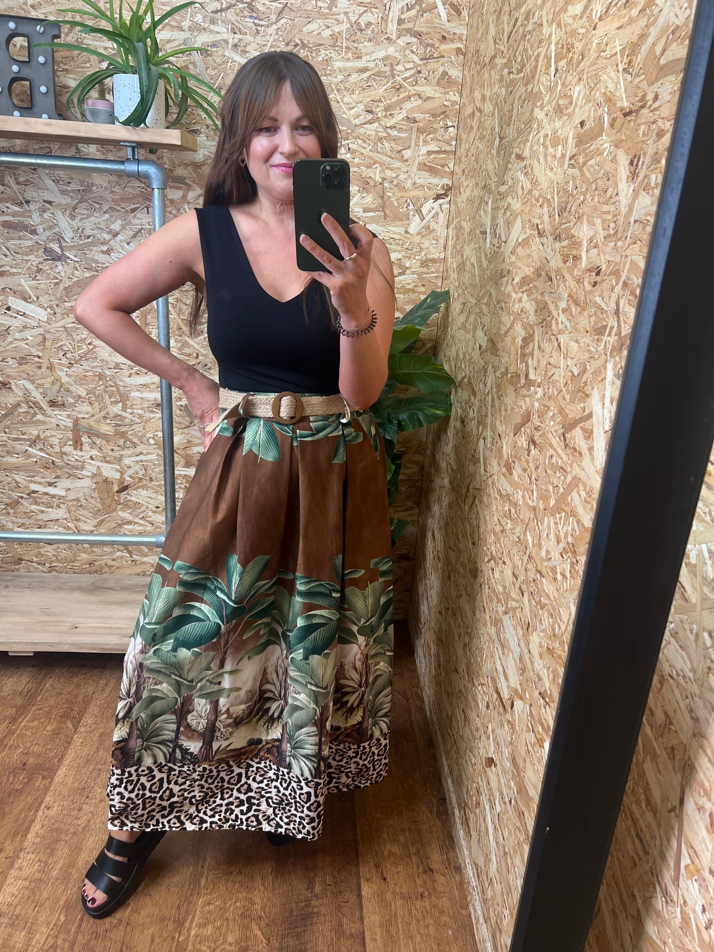 Jungle Print Maxi Skirt