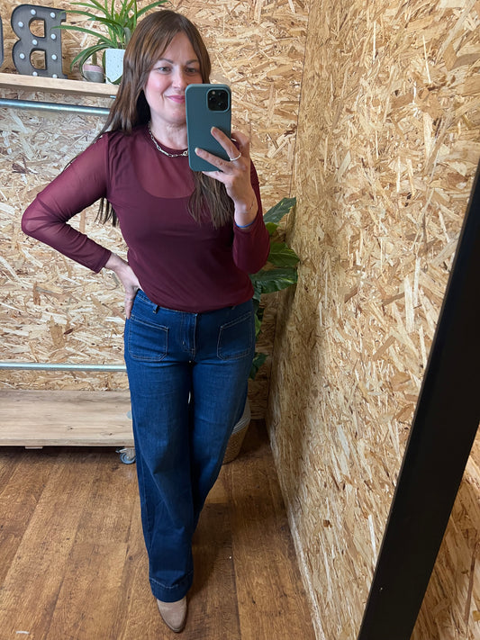 Mesh Top Burgundy