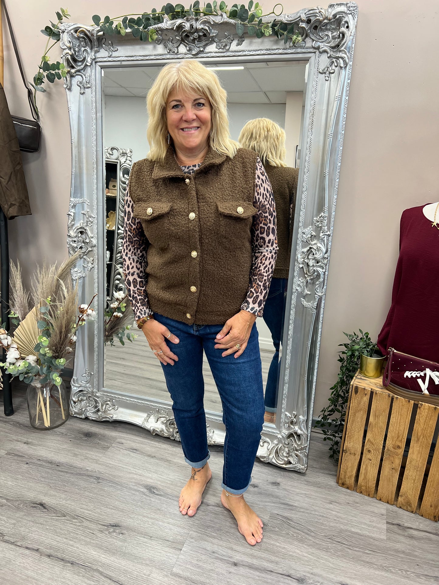 Gold Button Boucle Waistcoat