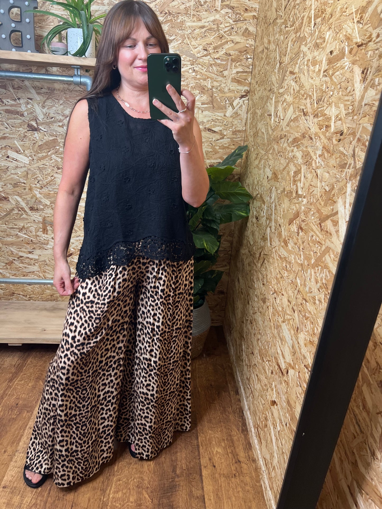 Leopard Print Palazzo Trousers