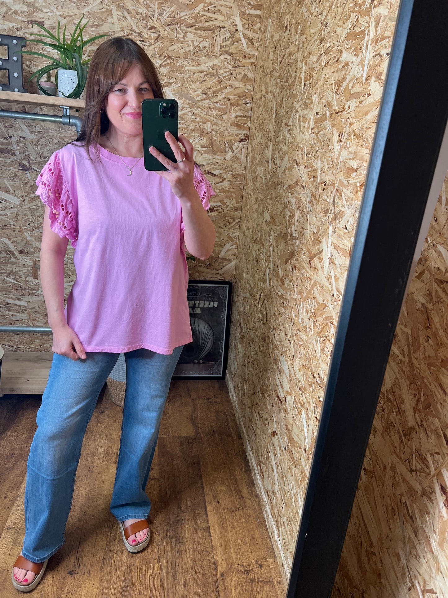 Megan Broderie Sleeve Tee