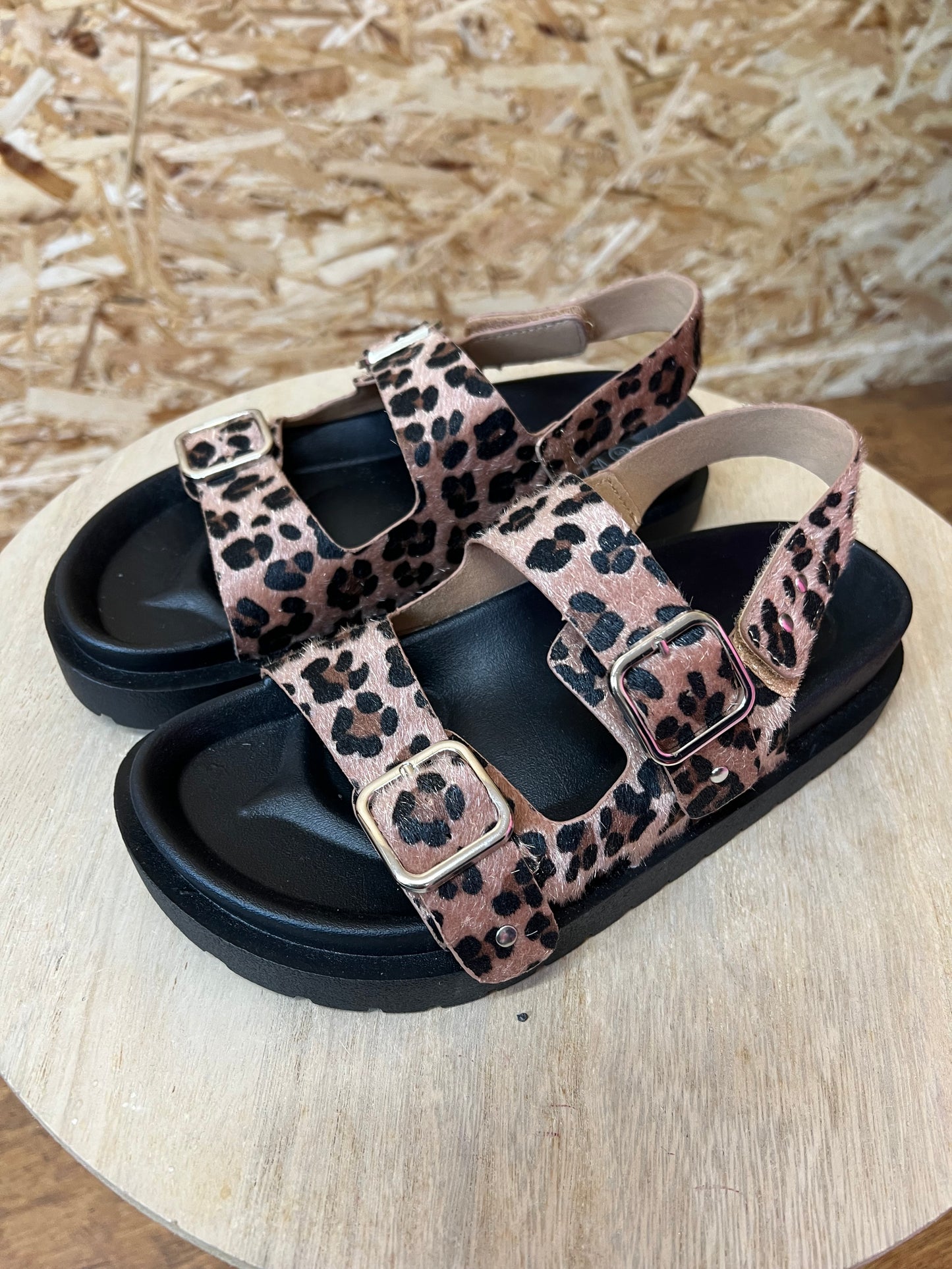 Leopard Buckle Sandals