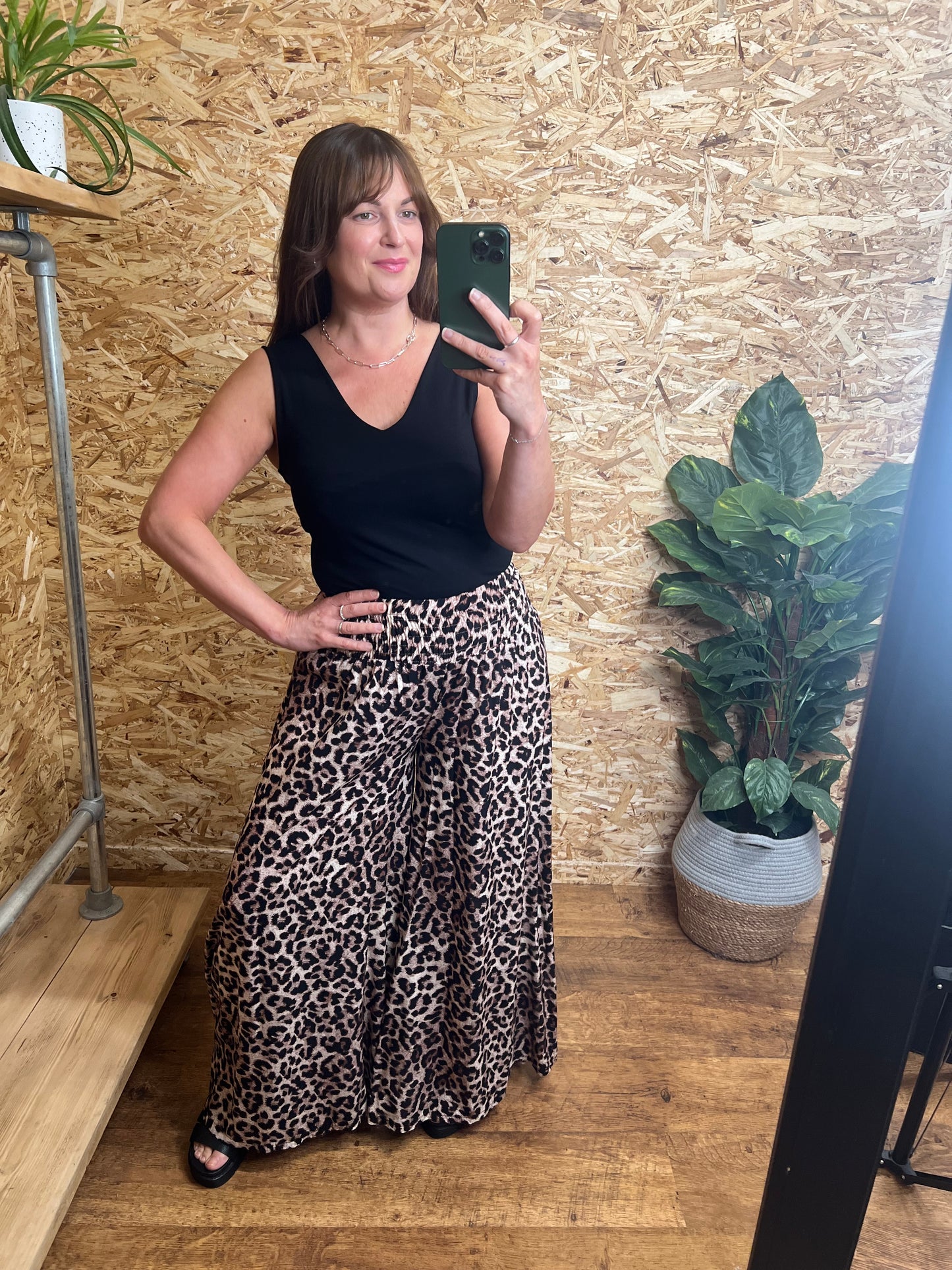 Leopard Print Palazzo Trousers