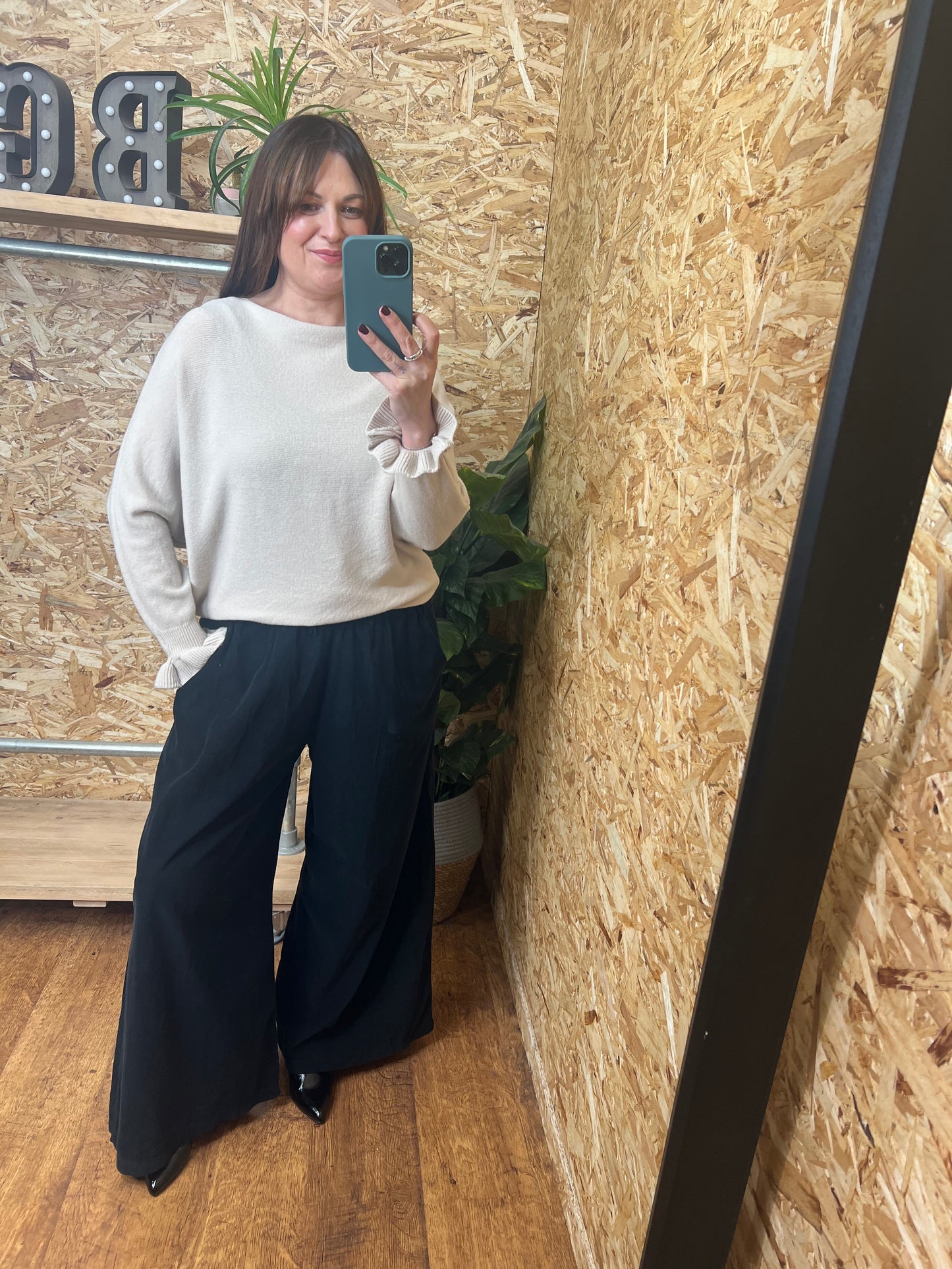 Needlecord Wide Leg Trousers