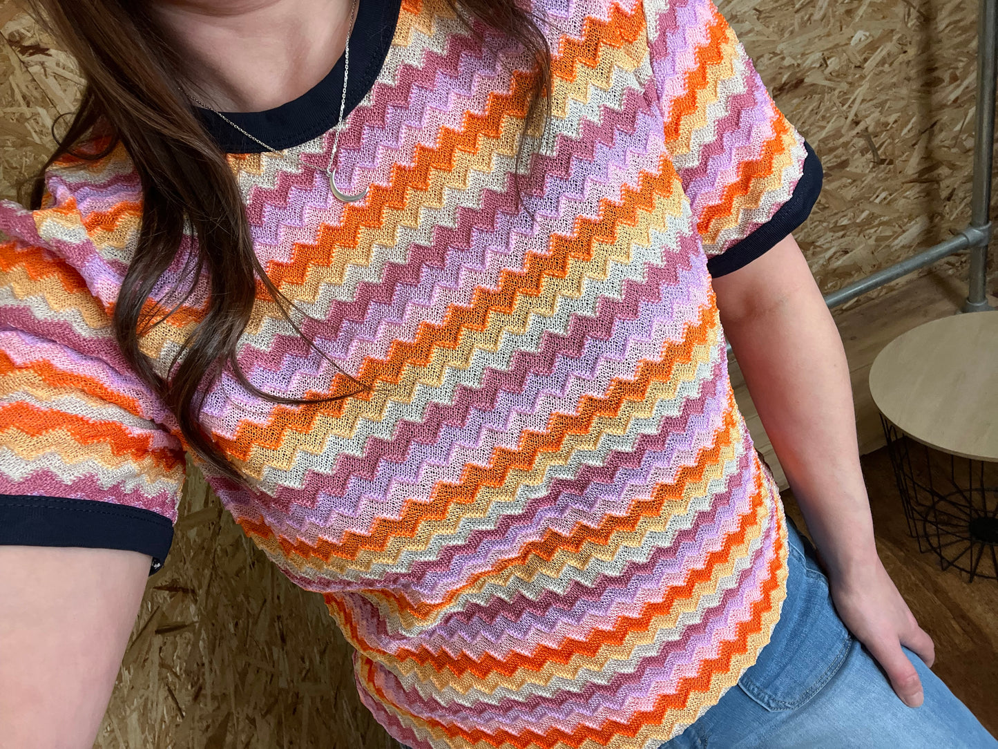 Zig Zag Fine Knit Top