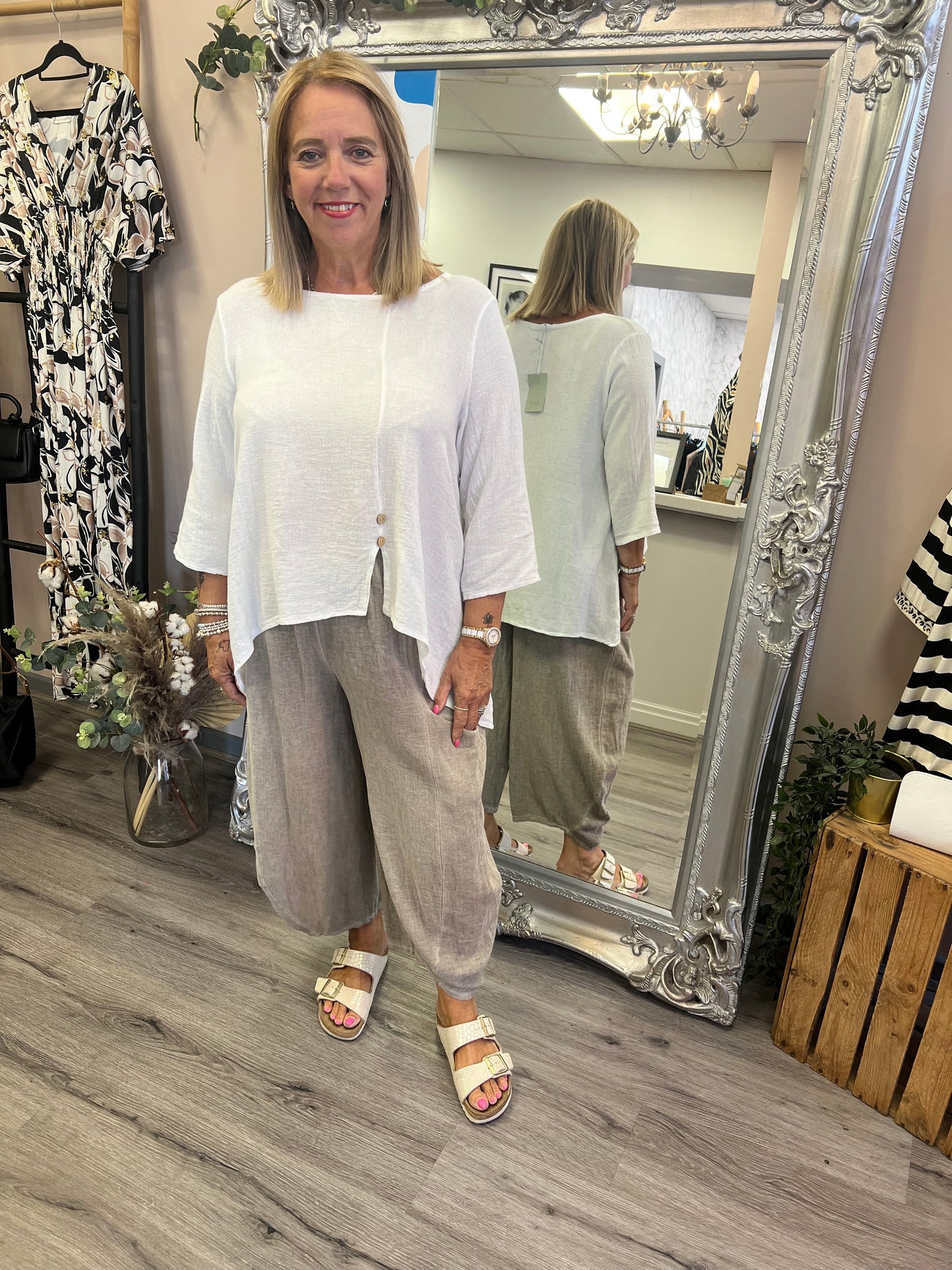 Nola Button Detail Top