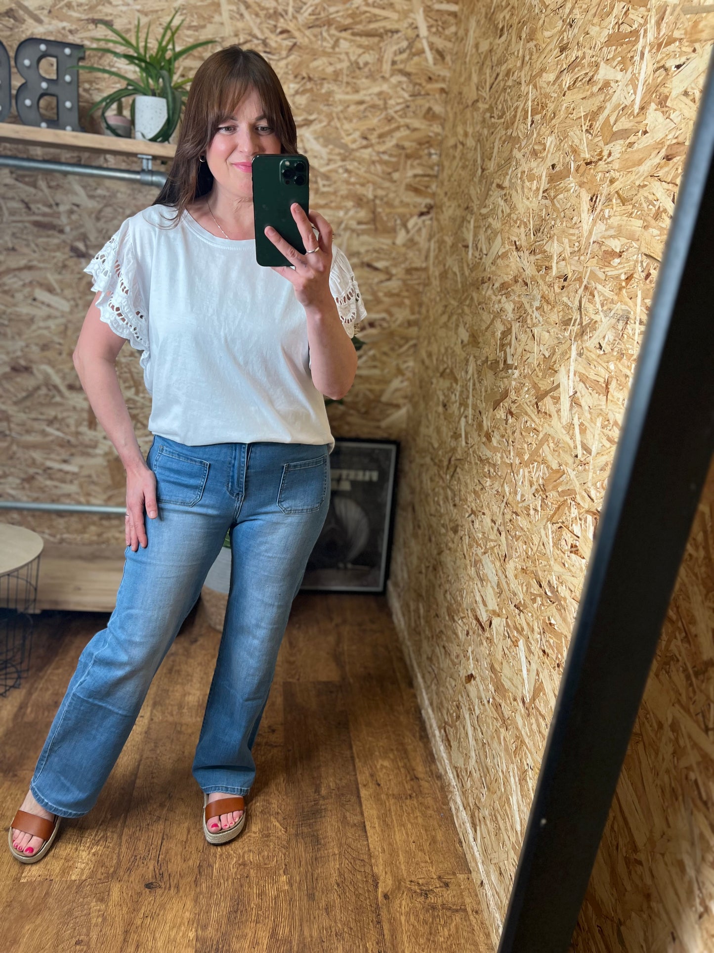 Megan Broderie Sleeve Tee