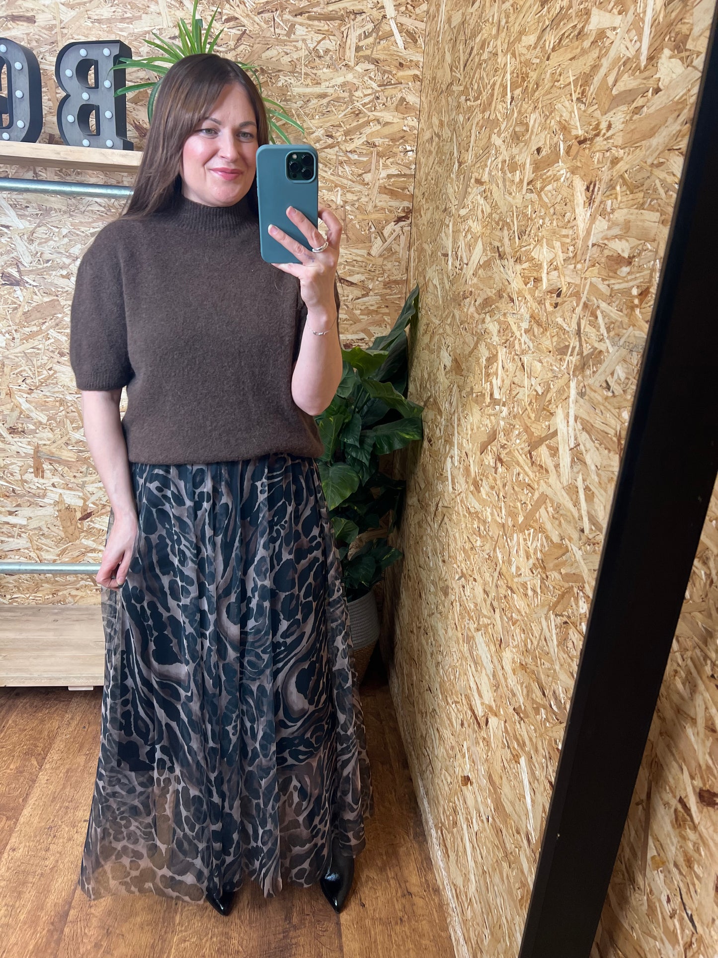 Animal Print Tulle Skirt