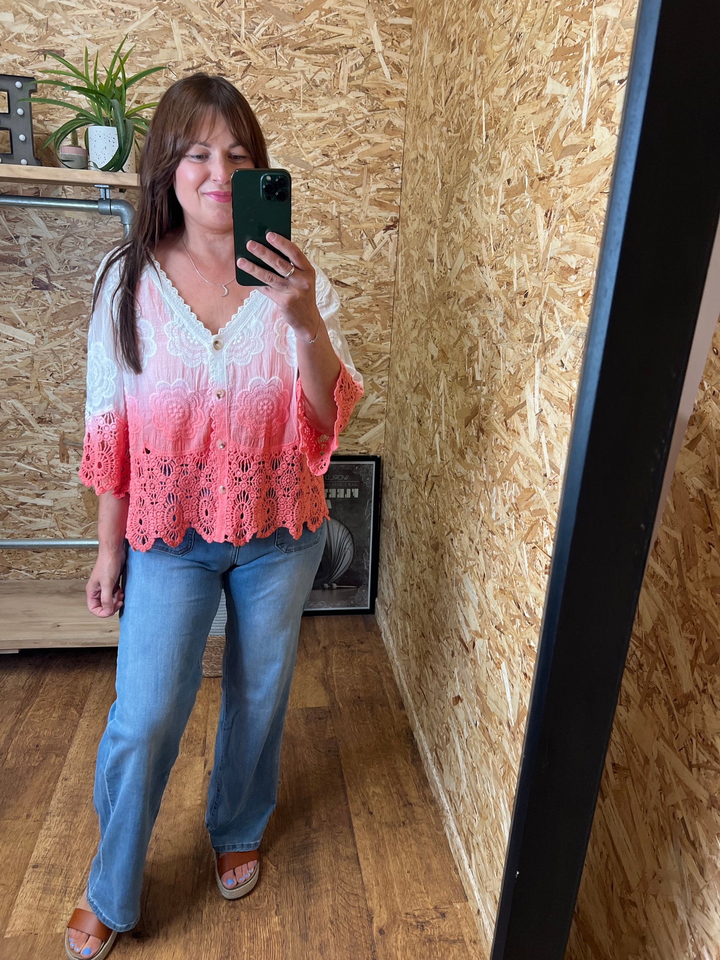 Talia Ombre Button Top