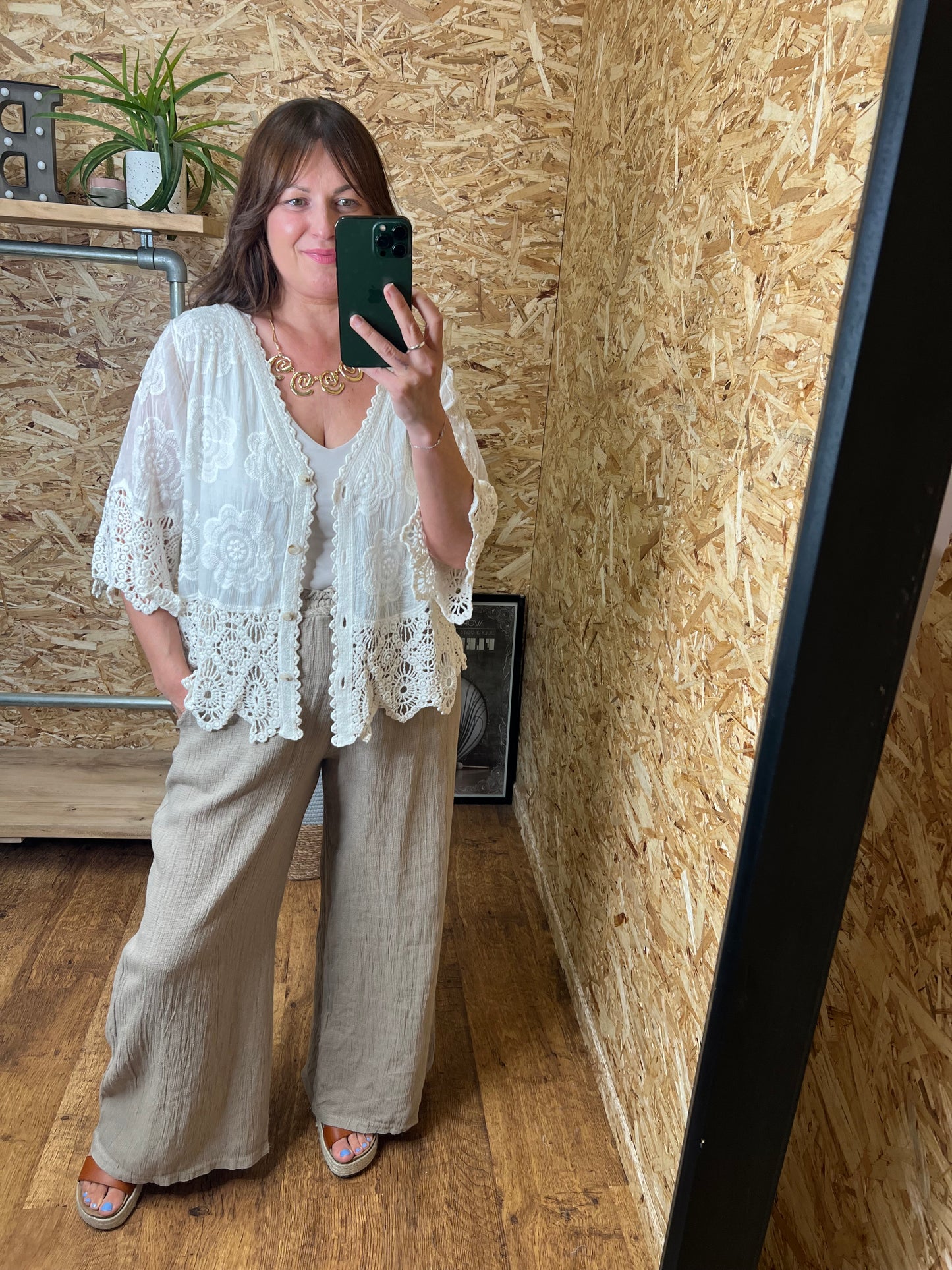 Lana Crochet Button Top