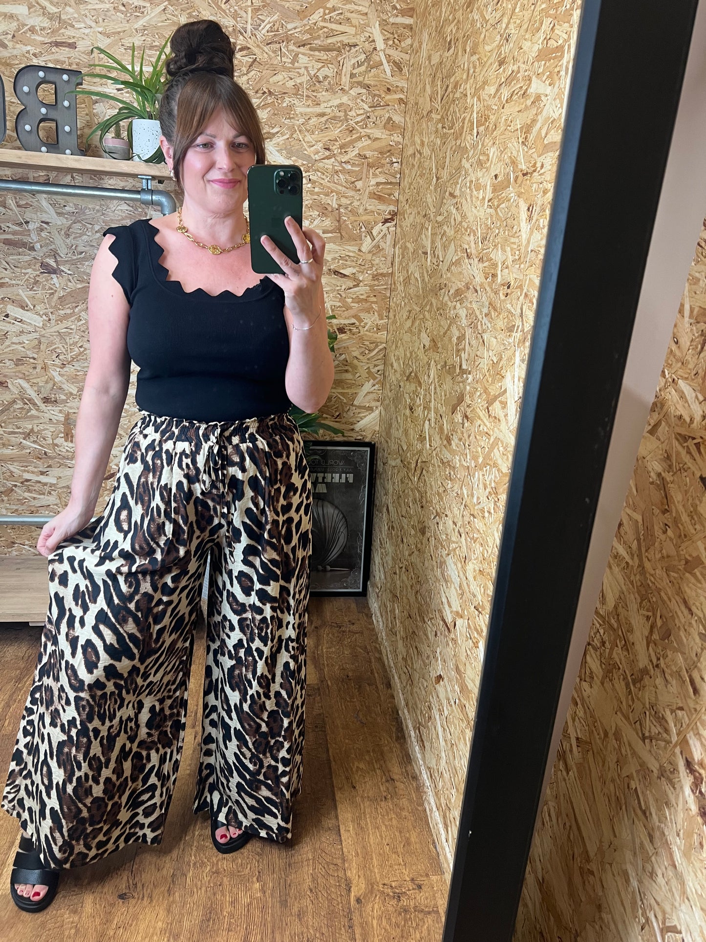Leopard Palazzao Trousers