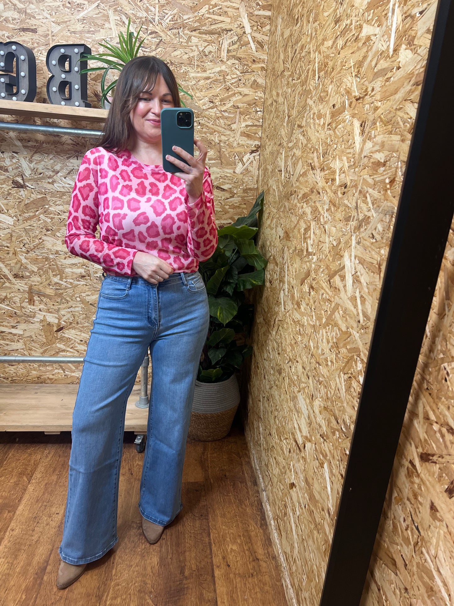 Lena Animal Print Mesh Top