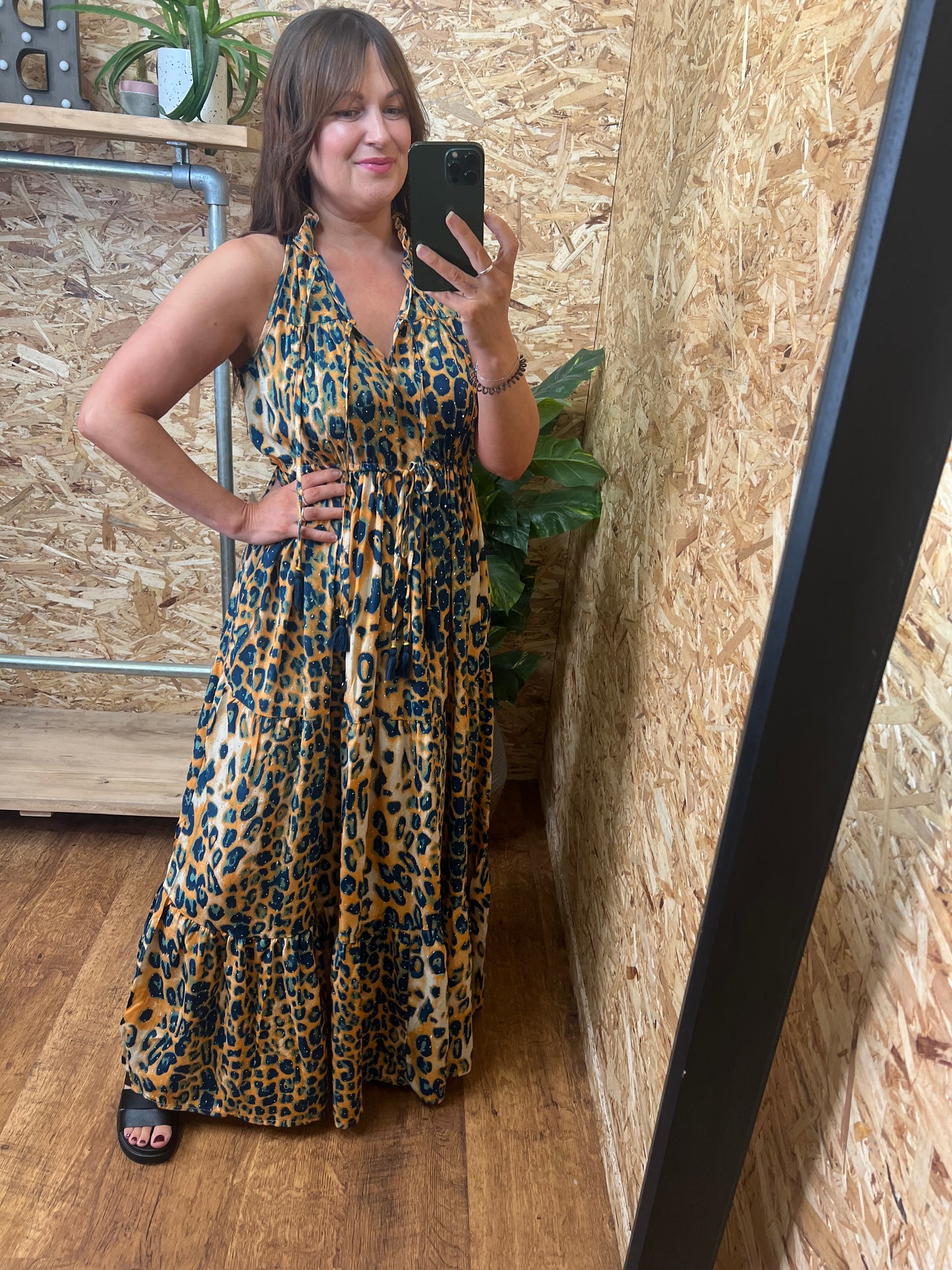 Leopard Stud Detail Maxi