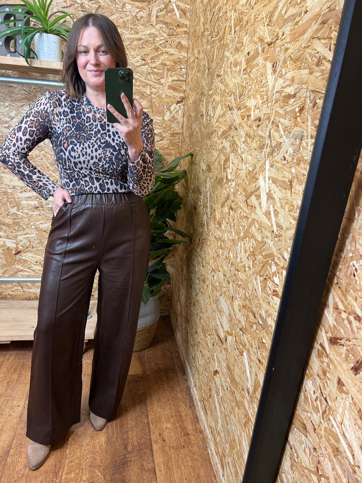 **Pre Order ** Pu Seam Front Trousers