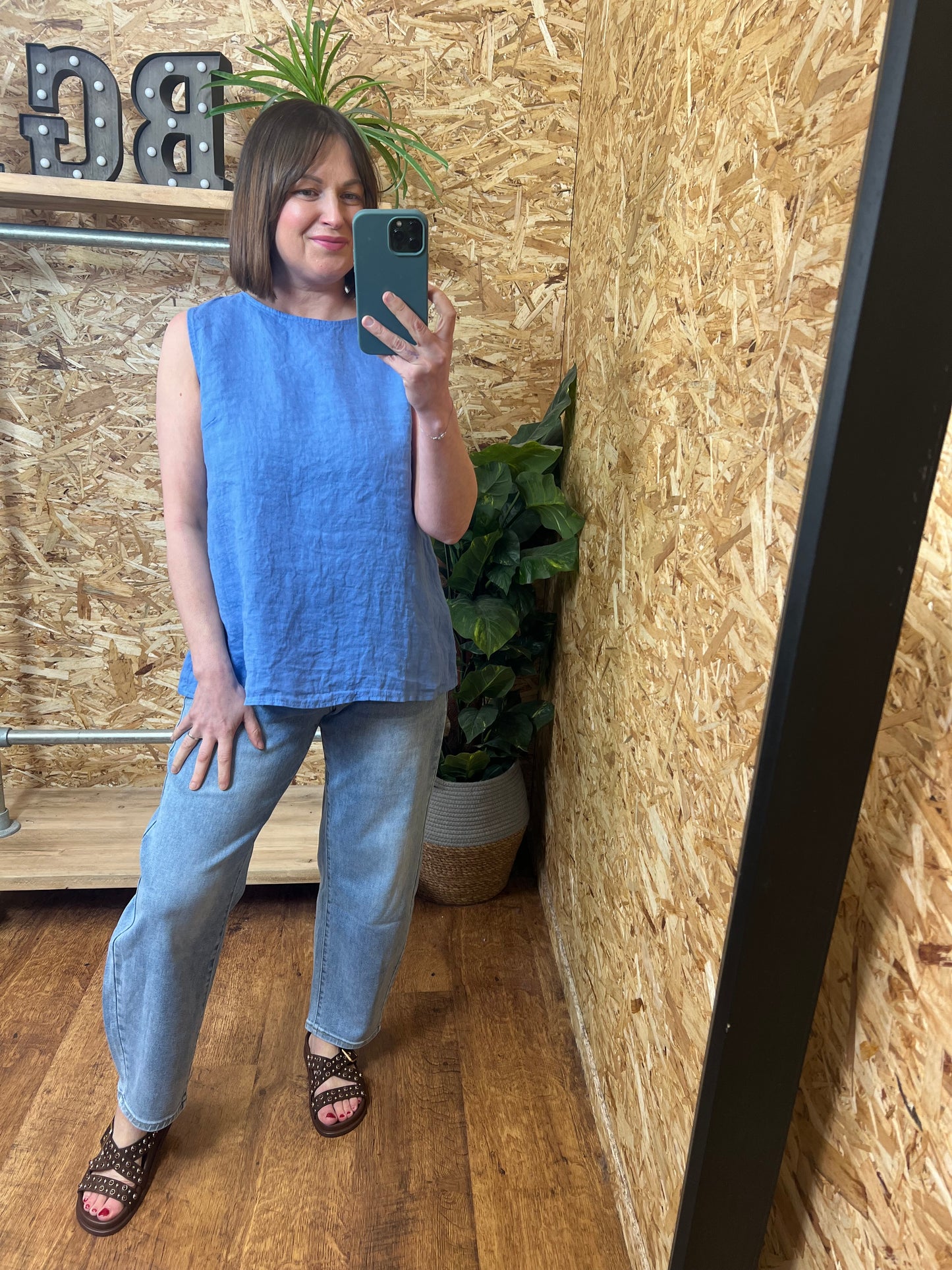 Lottie Linen Button Back Top